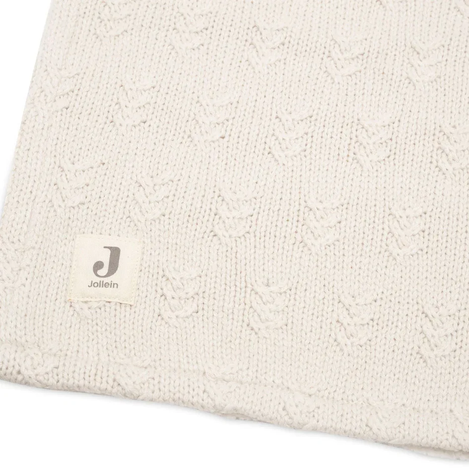 Jollein® Crib Blanket Grain Knit Oatmeal/Velvet 100x150 - Image 3