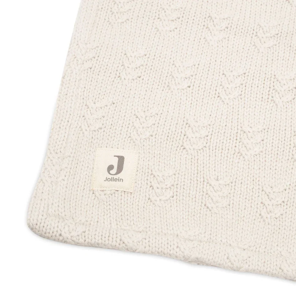 Jollein® Crib Blanket Grain Knit Oatmeal/Velvet 75x100 - Image 4