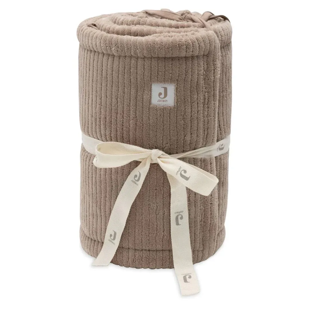 Jollein® Crib Bumper Cloudy Rib 180x30 Milky Coffee - Image 3