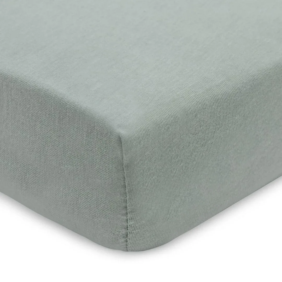 Jollein® Fitted Sheet Jersey 60x120 Sea Green/Biscuit 2 Pack - Image 4