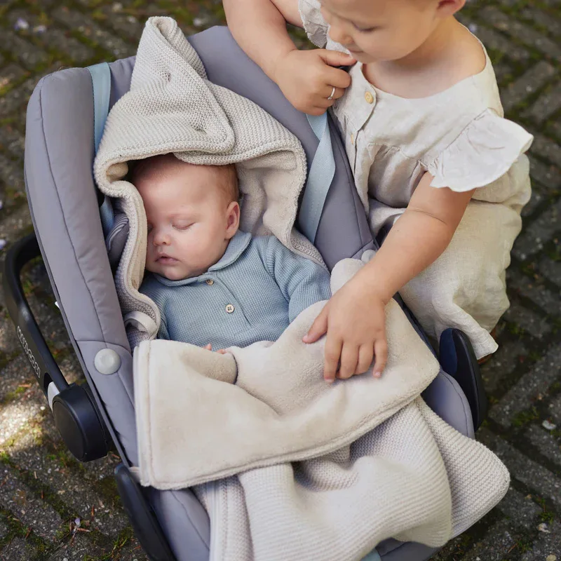 Jollein® Footmuff for Car Seat & Stroller Basic Knit Nougat - Image 6