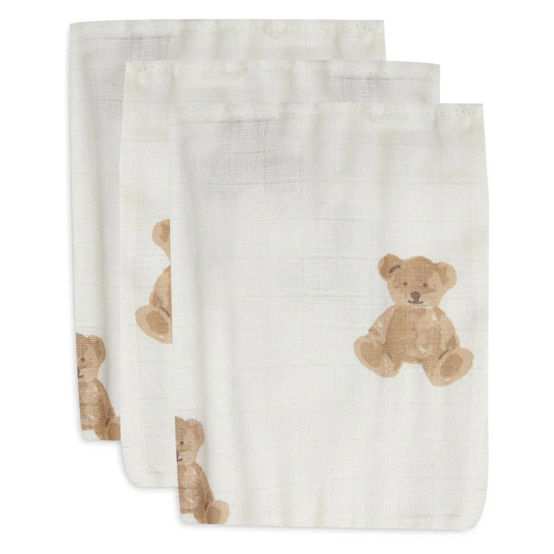 Jollein® Muslin Cloth Set (3 pcs) Teddy Bear 31x31 cm - Image 3
