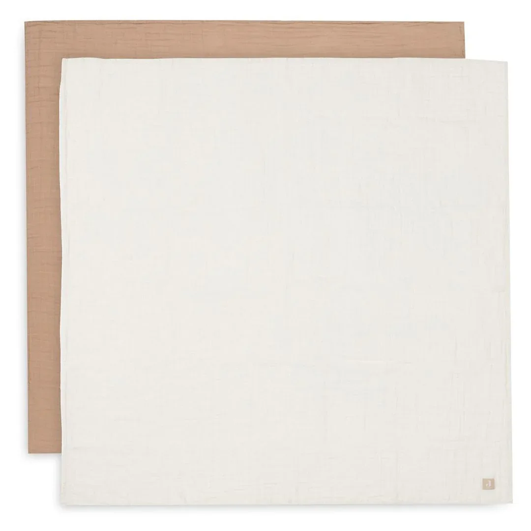 Jollein® Muslin multi cloth small 115x115 Biscuit/Ivory (2pack)