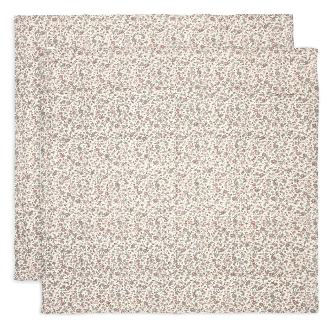 Jollein® Muslin multi cloth small 115x115 Retro Flowers (2pack) - Image 2