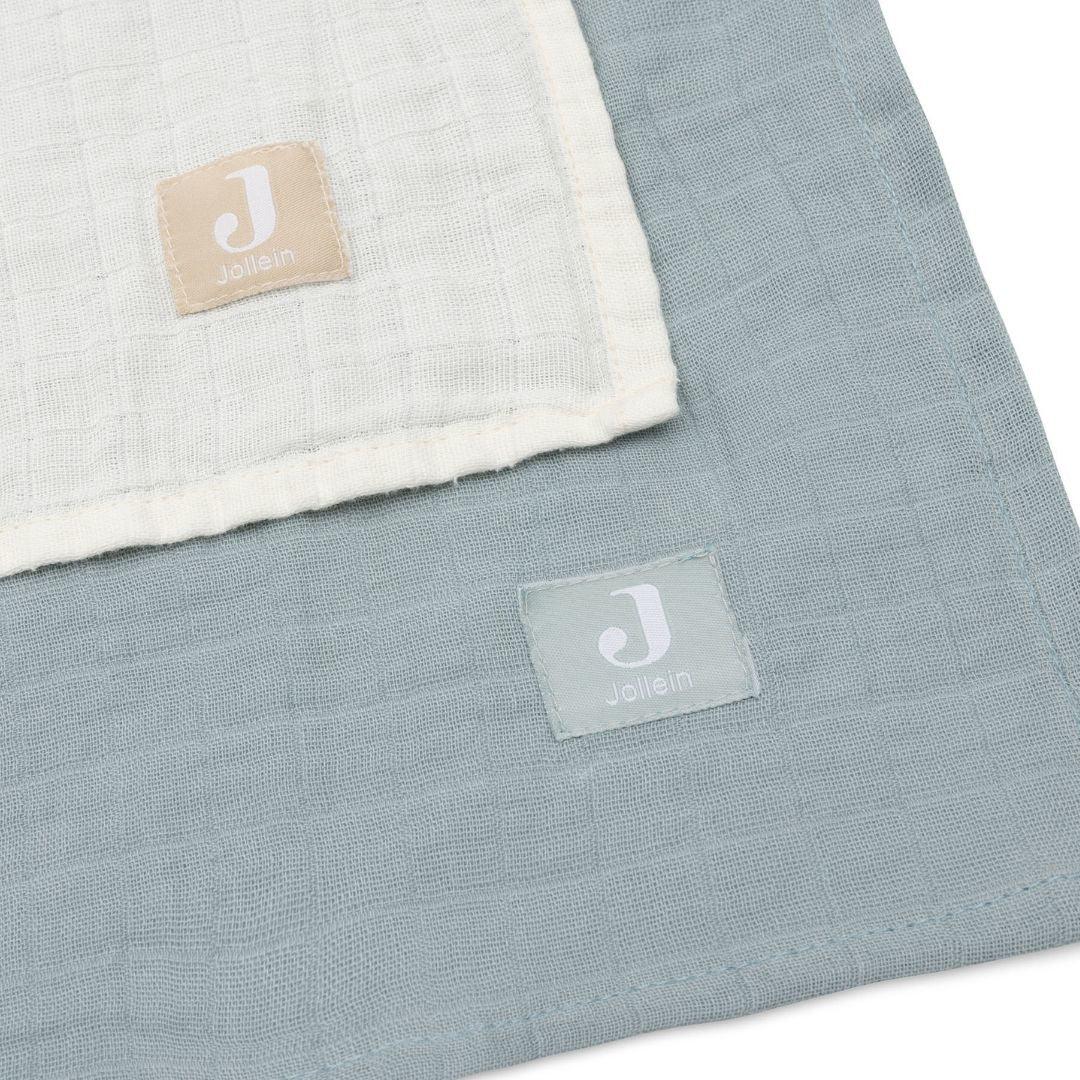 Jollein® Muslin multi cloth small 115x115 Sea Green/Ivory (2pack) - Image 3