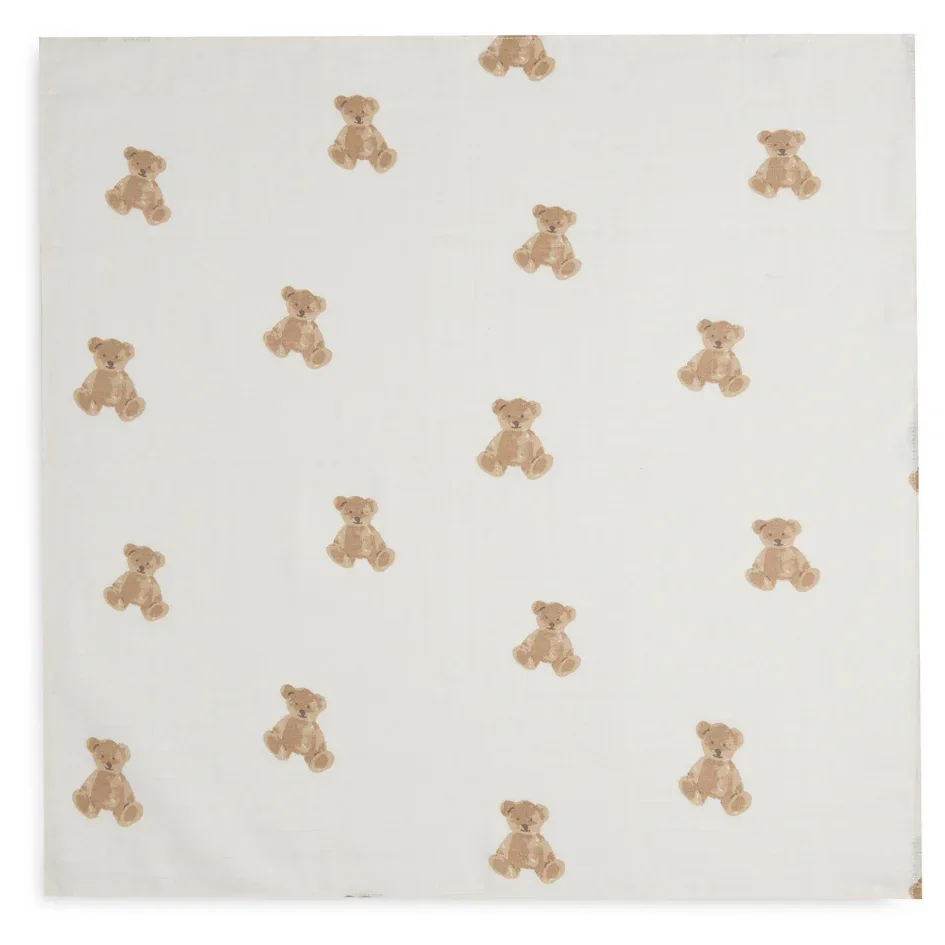 Jollein® Muslin multi cloth small 70x70cm Teddy Bear (3pack) - Image 2