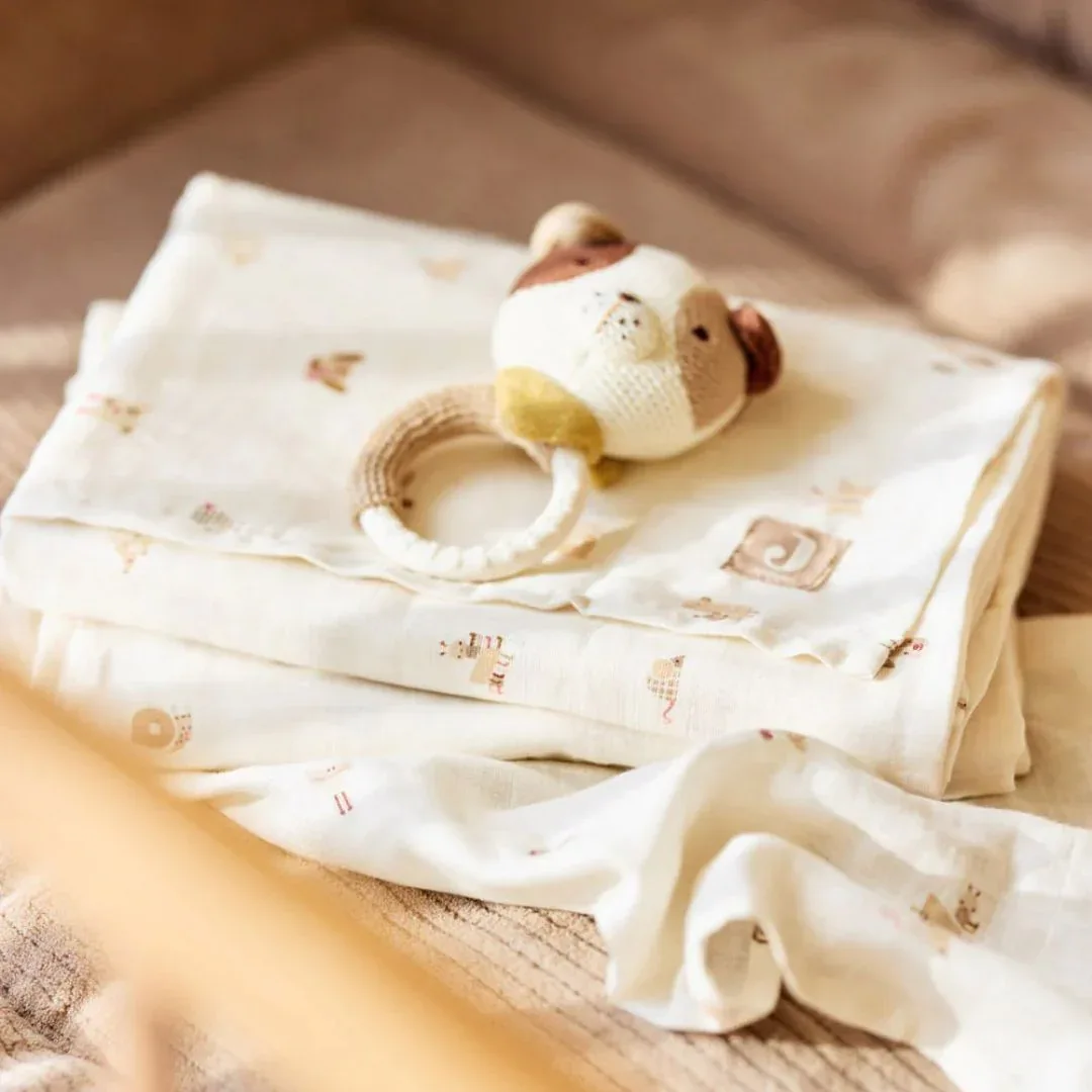 Jollein® Set of 3 muslin cloths Animal Friends 31x31 cm - Image 4