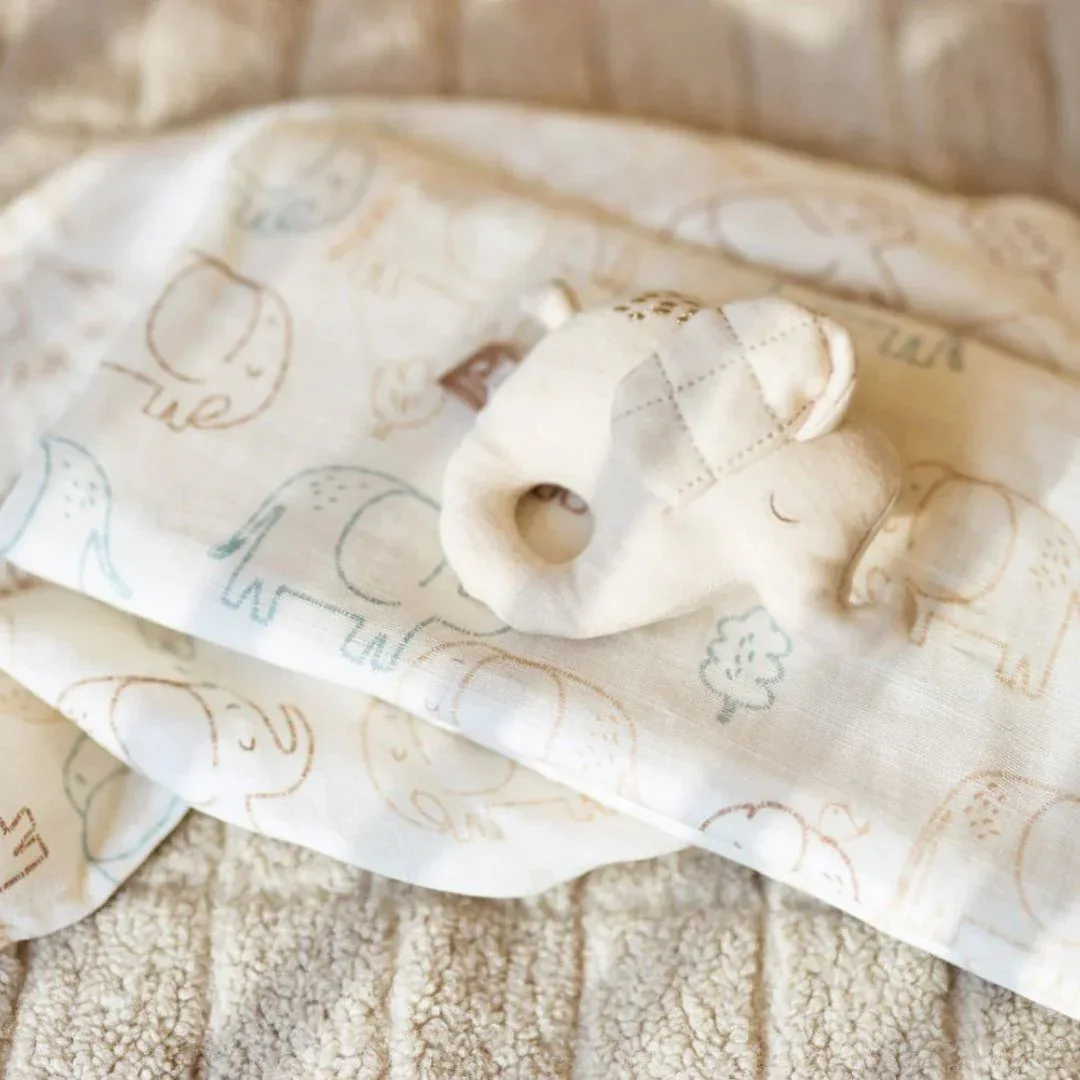 Jollein® Set of 3 muslin cloths Elephant Tales 31x31 cm - Image 4
