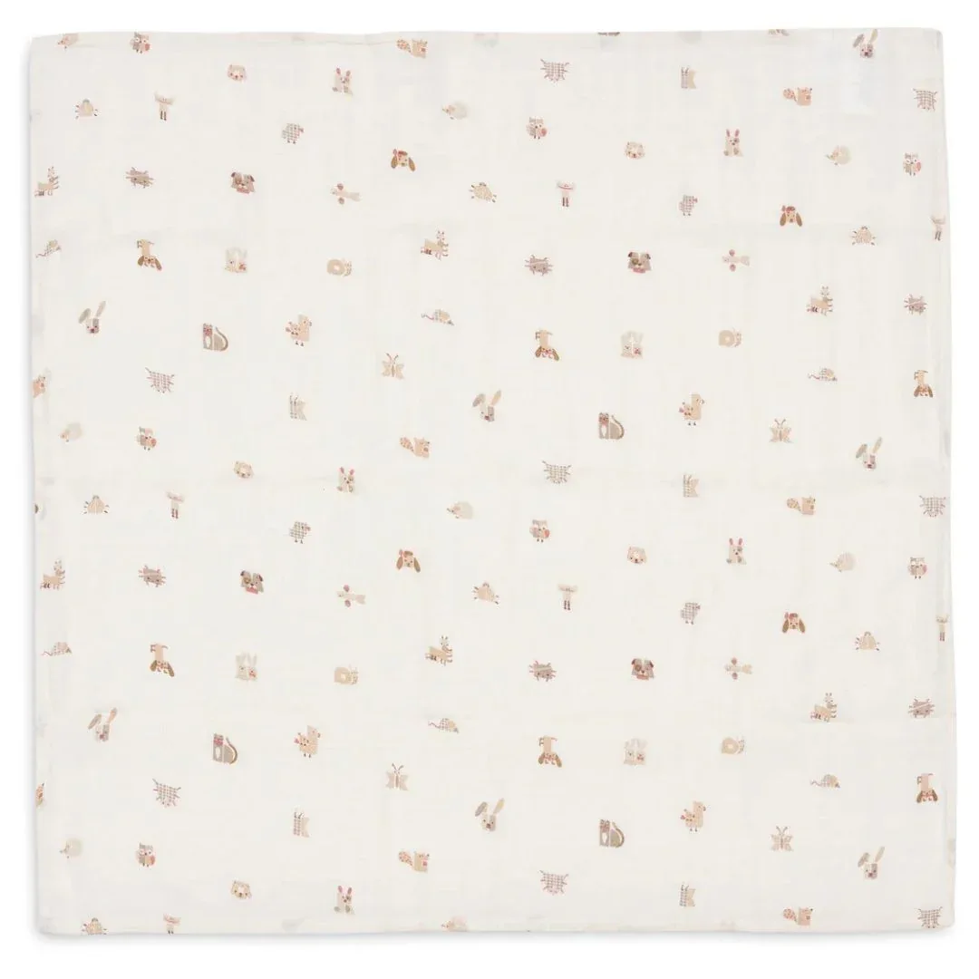ollein® Set of 3 Muslin cloths 70x70 cm Animal Friends - Image 2