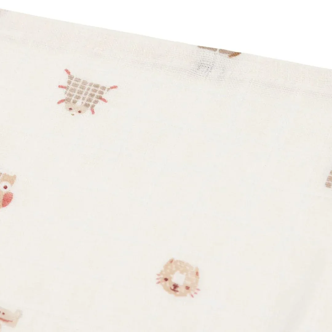 ollein® Set of 3 Muslin cloths 70x70 cm Animal Friends - Image 3