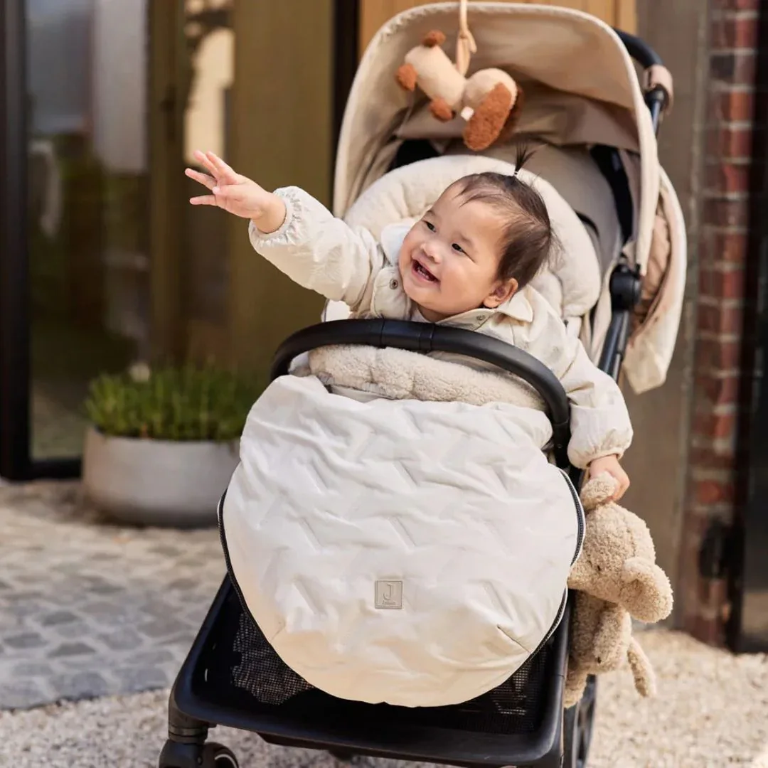 Jollein® Winter Footmuff for Stroller 0+ 3/5-Point Harness Embossed Sand - Image 9