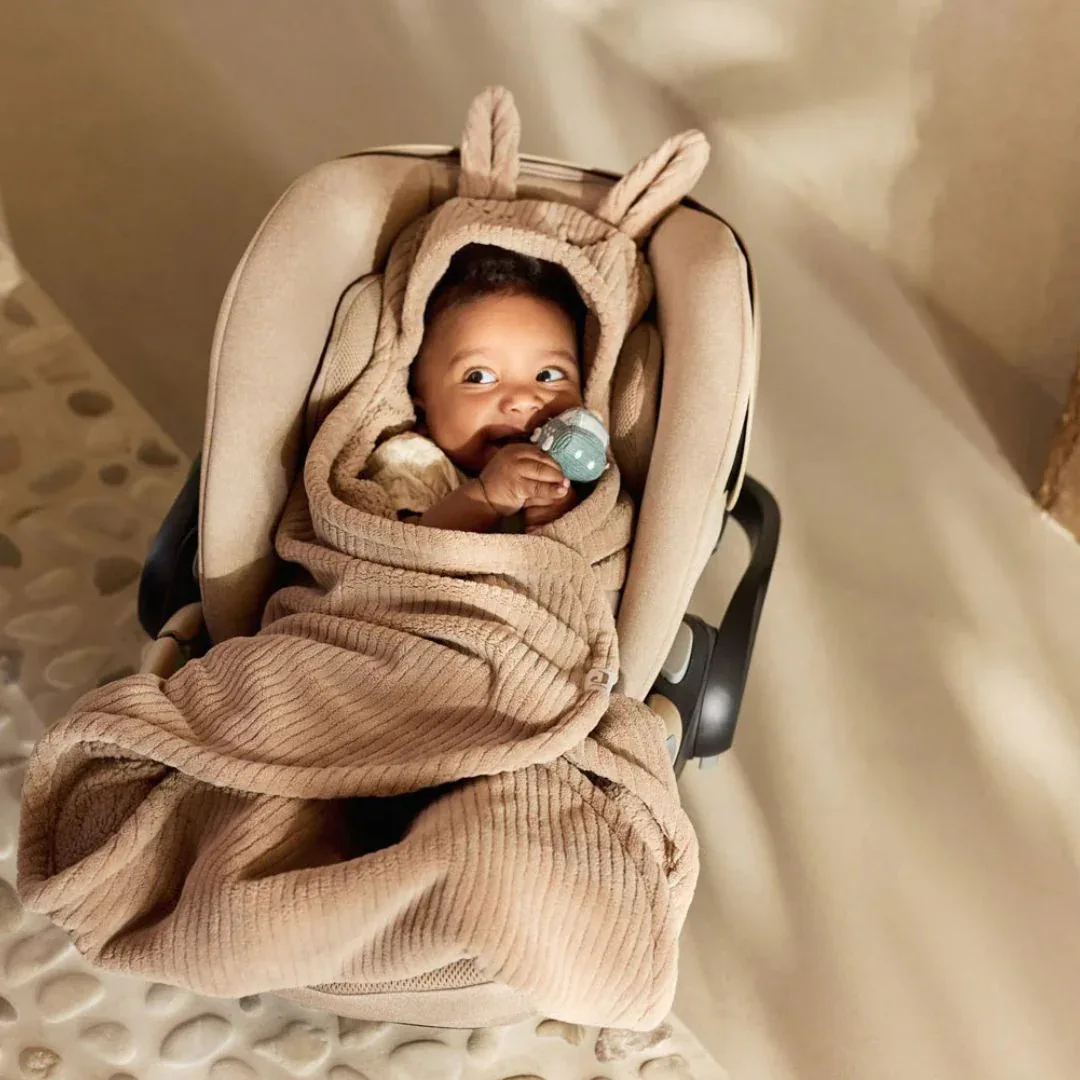 Jollein® Wrap blanket Cloudy Rib Milky Coffee 105x100 - Image 7