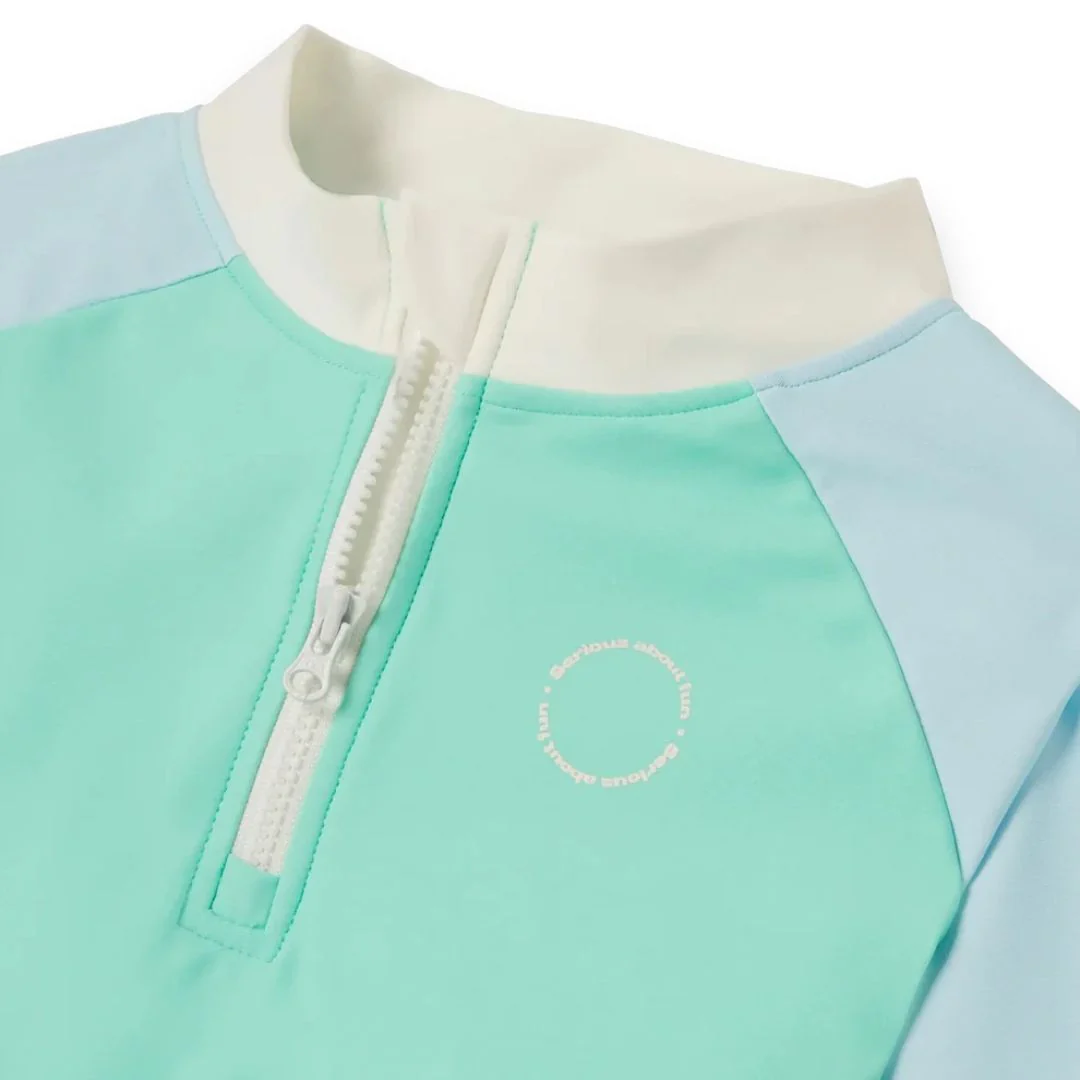 KiETLA® Otroška kopalna majica z dolgimi rokavi Green/Blue - Image 3