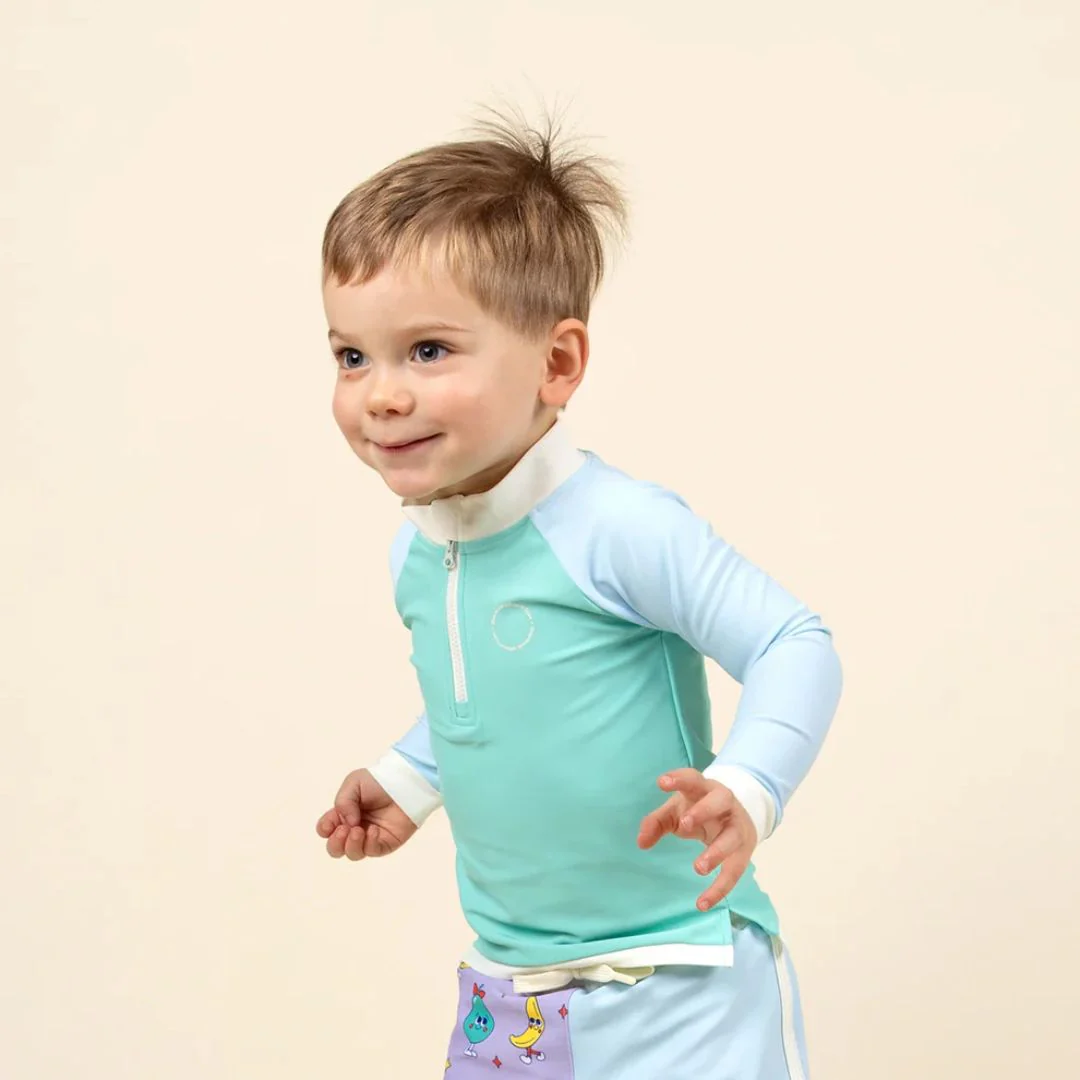 KiETLA® Otroška kopalna majica z dolgimi rokavi Green/Blue - Image 6