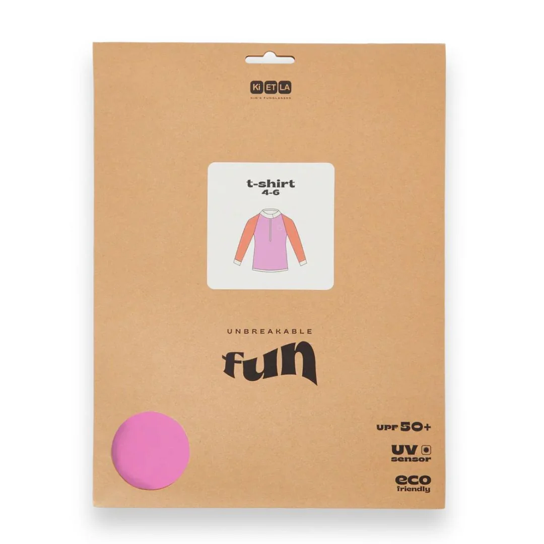KiETLA® Otroška kopalna majica z dolgimi rokavi Pink/Red - Image 5