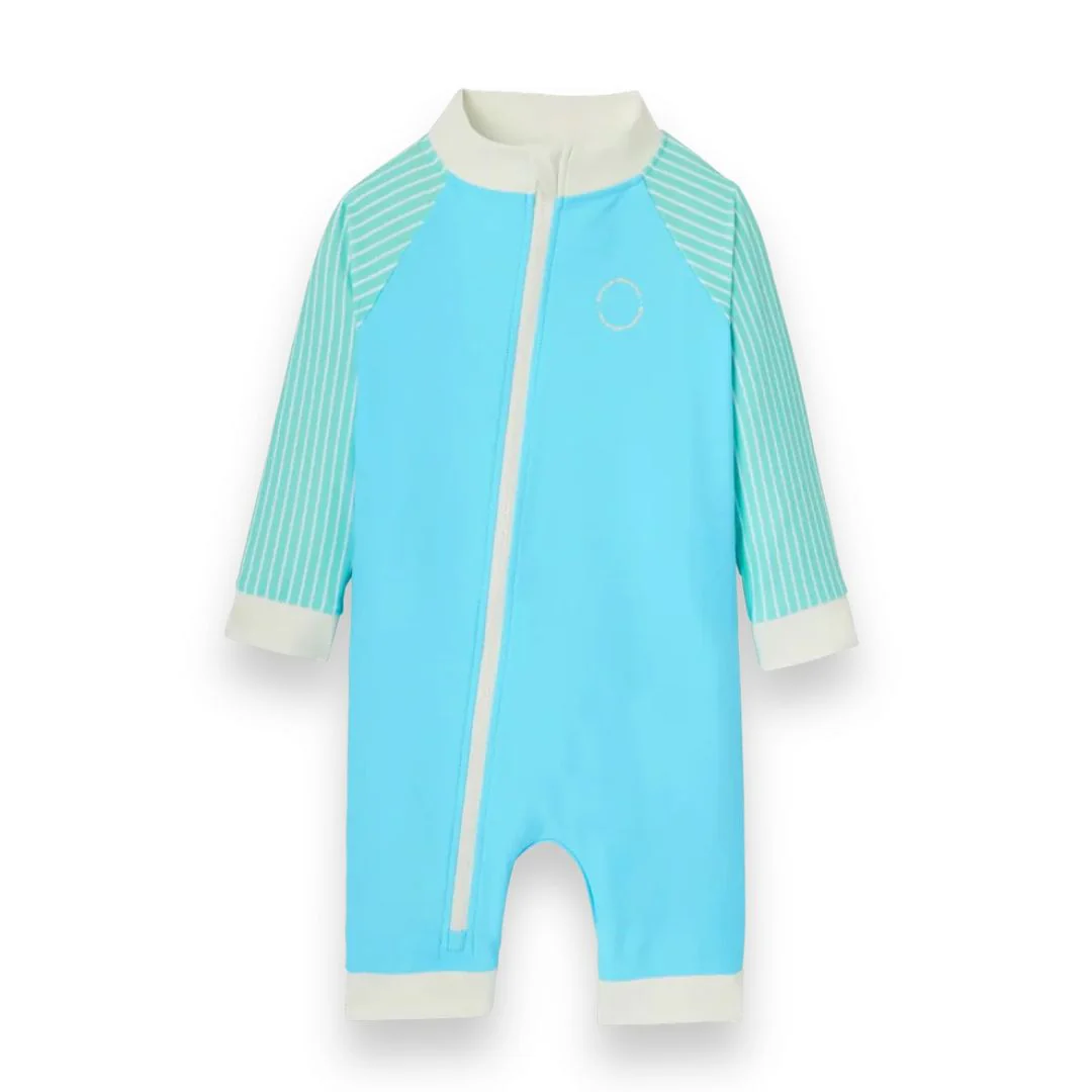KiETLA® Otroške daljše enodelne kopalke Blue/Striped