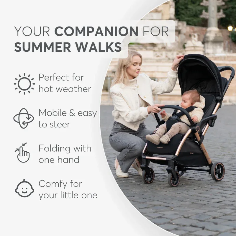 KikkaBoo® Autofolding pushchair Eden Black - Image 7