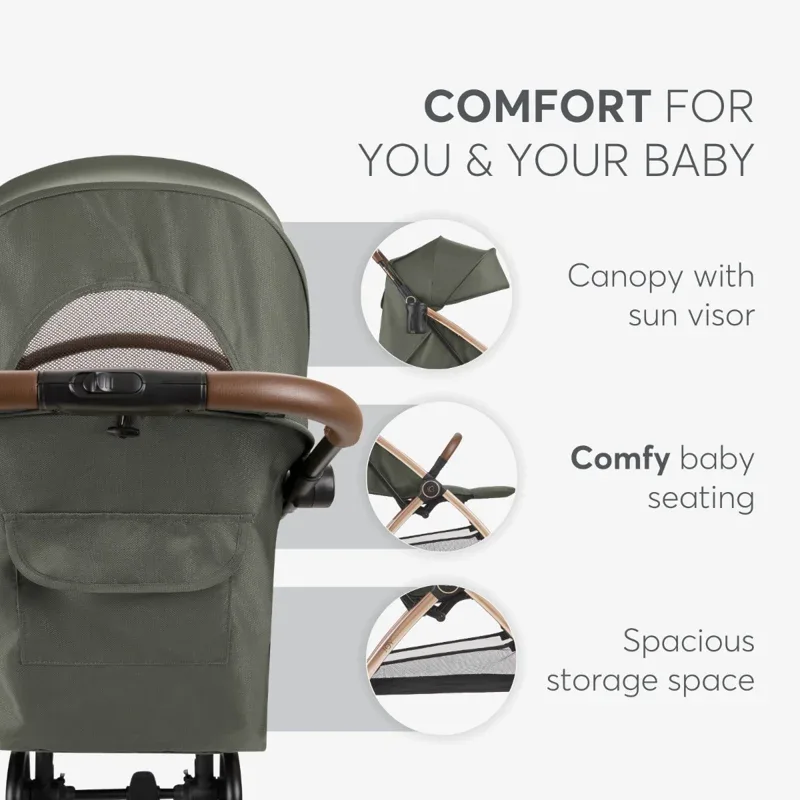 KikkaBoo® Autofolding pushchair Joy Army Green - Image 7