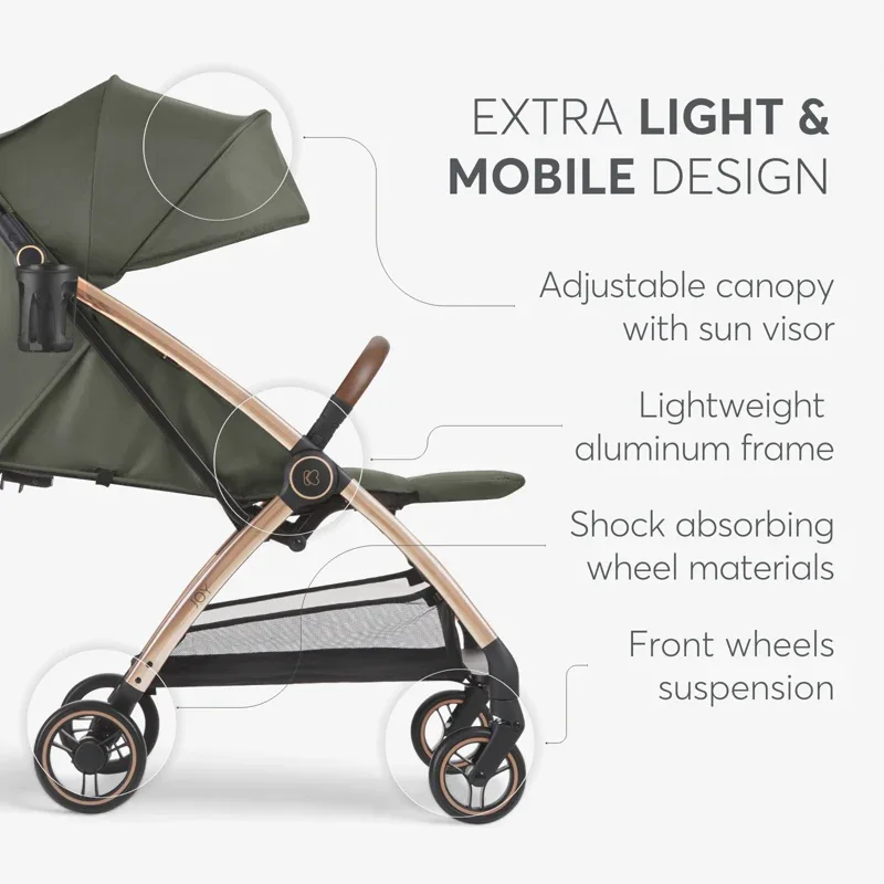 KikkaBoo® Autofolding pushchair Joy Army Green - Image 8