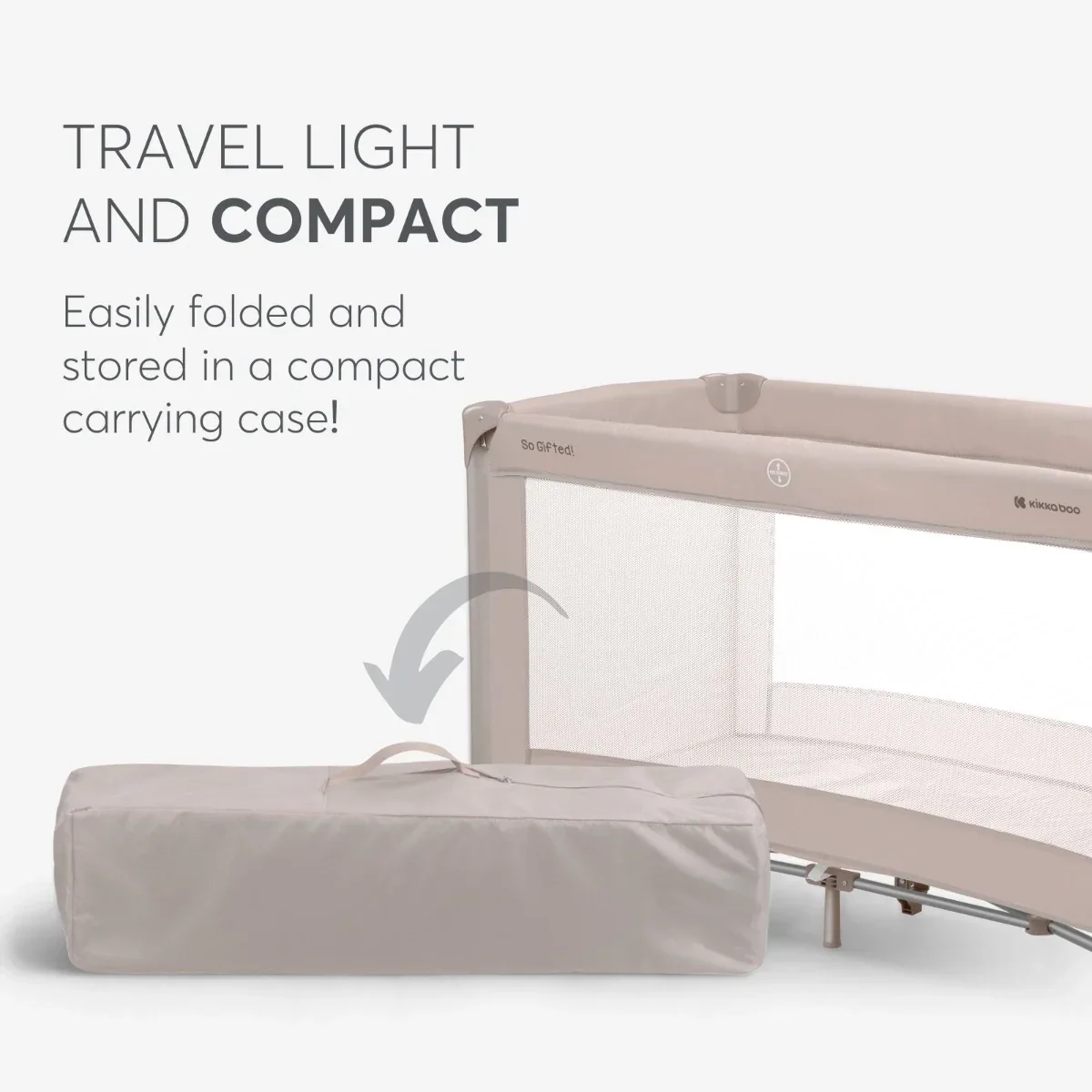 KikkaBoo® Baby cot 1 level 125x65 So Gifted Beige - Image 4