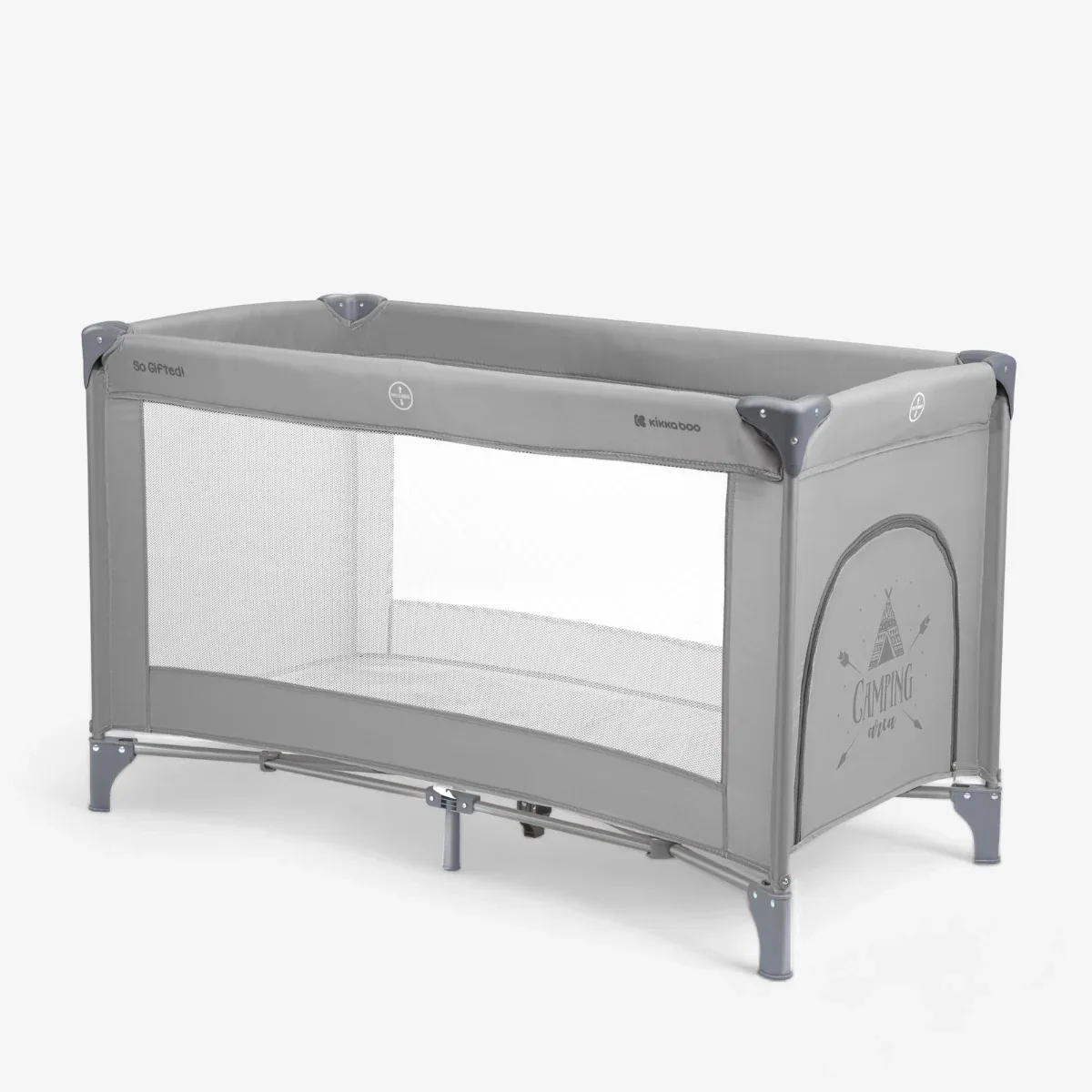 KikkaBoo® Baby cot 1 level 125x65 So Gifted Grey