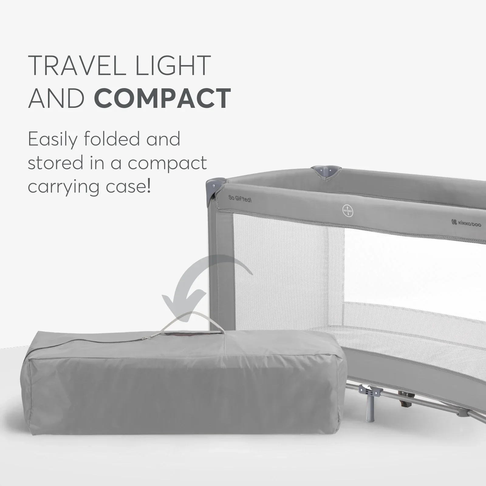 KikkaBoo® Baby cot 1 level 125x65 So Gifted Grey - Image 5