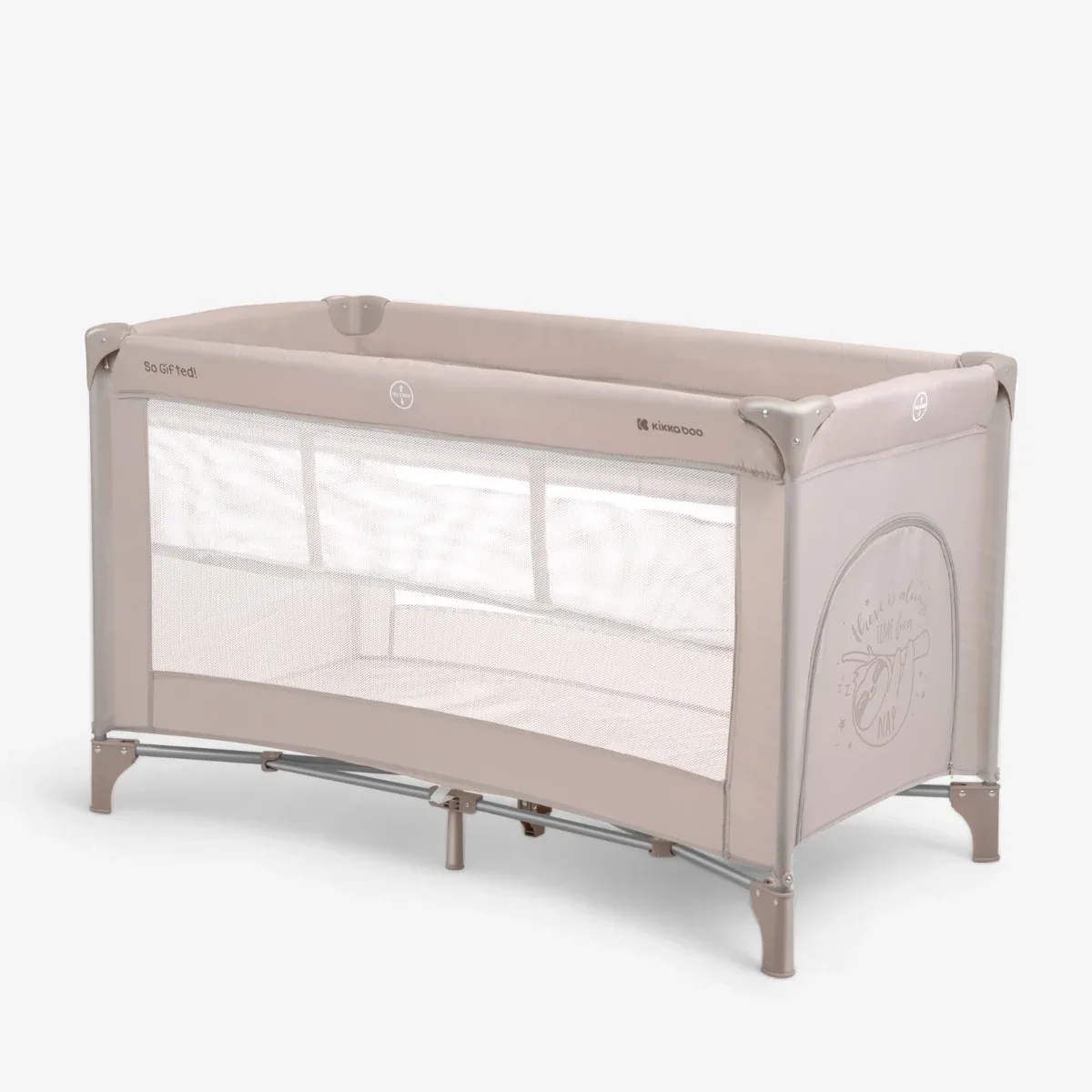 KikkaBoo® Baby cot 2 levels 125x65 So Gifted Beige