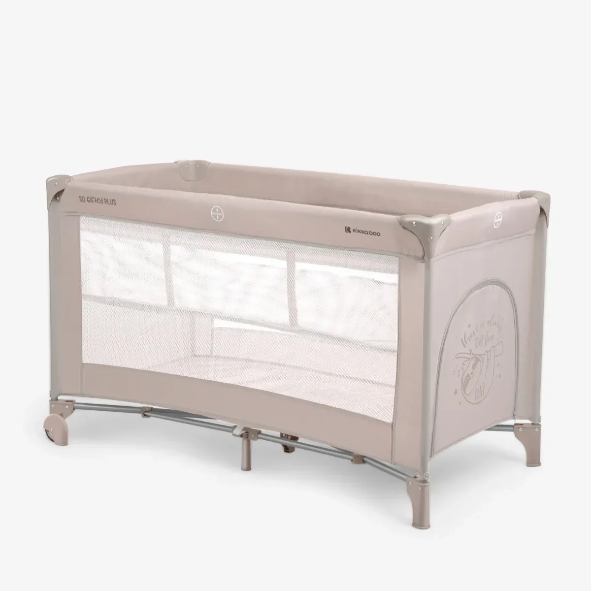 KikkaBoo® Baby cot 2 levels 125x65 So Gifted PLUS Beige - Image 4