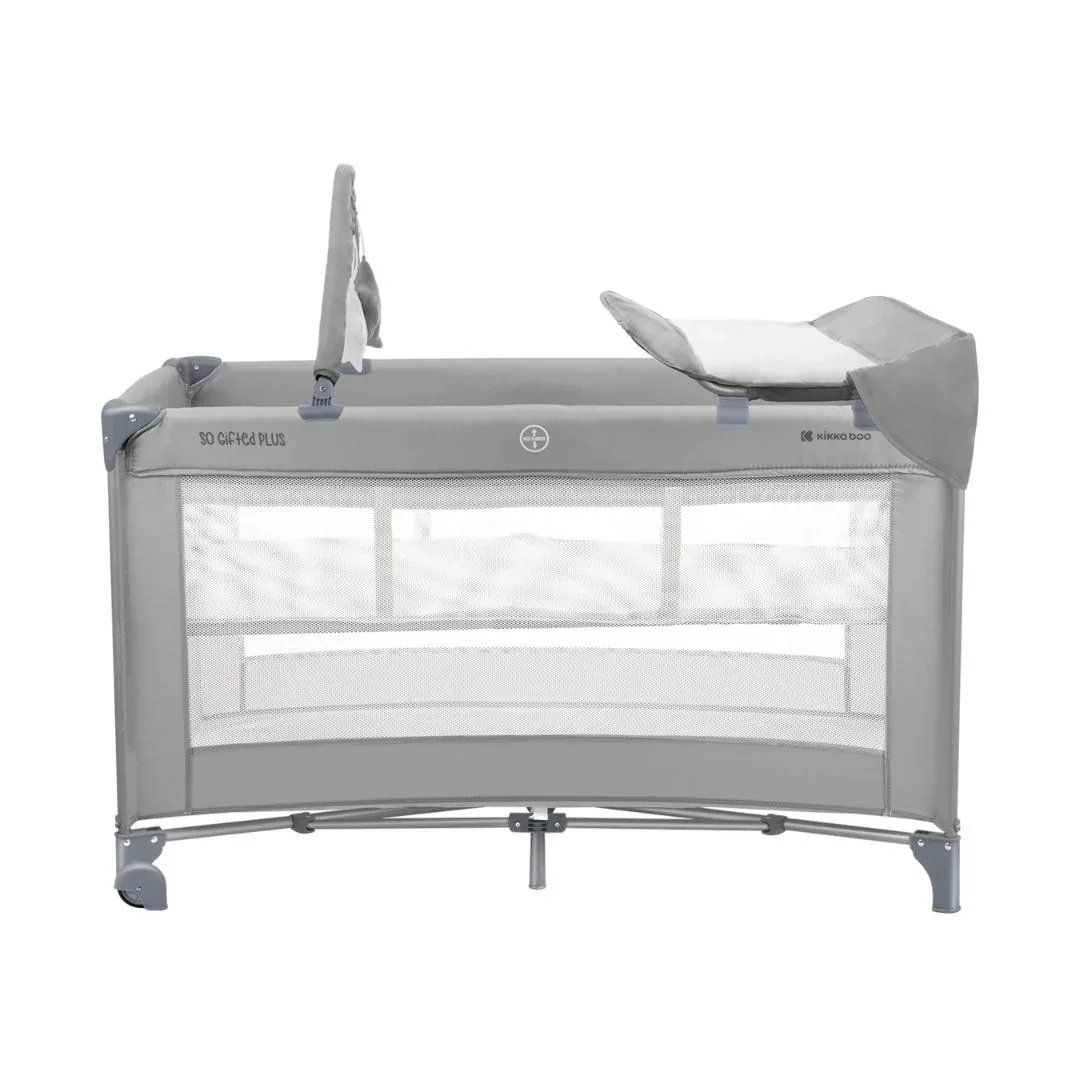 KikkaBoo® Baby cot 2 levels 125x65 So Gifted PLUS Grey - Image 16