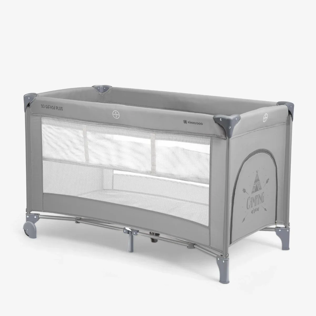 KikkaBoo® Baby cot 2 levels 125x65 So Gifted PLUS Grey - Image 3