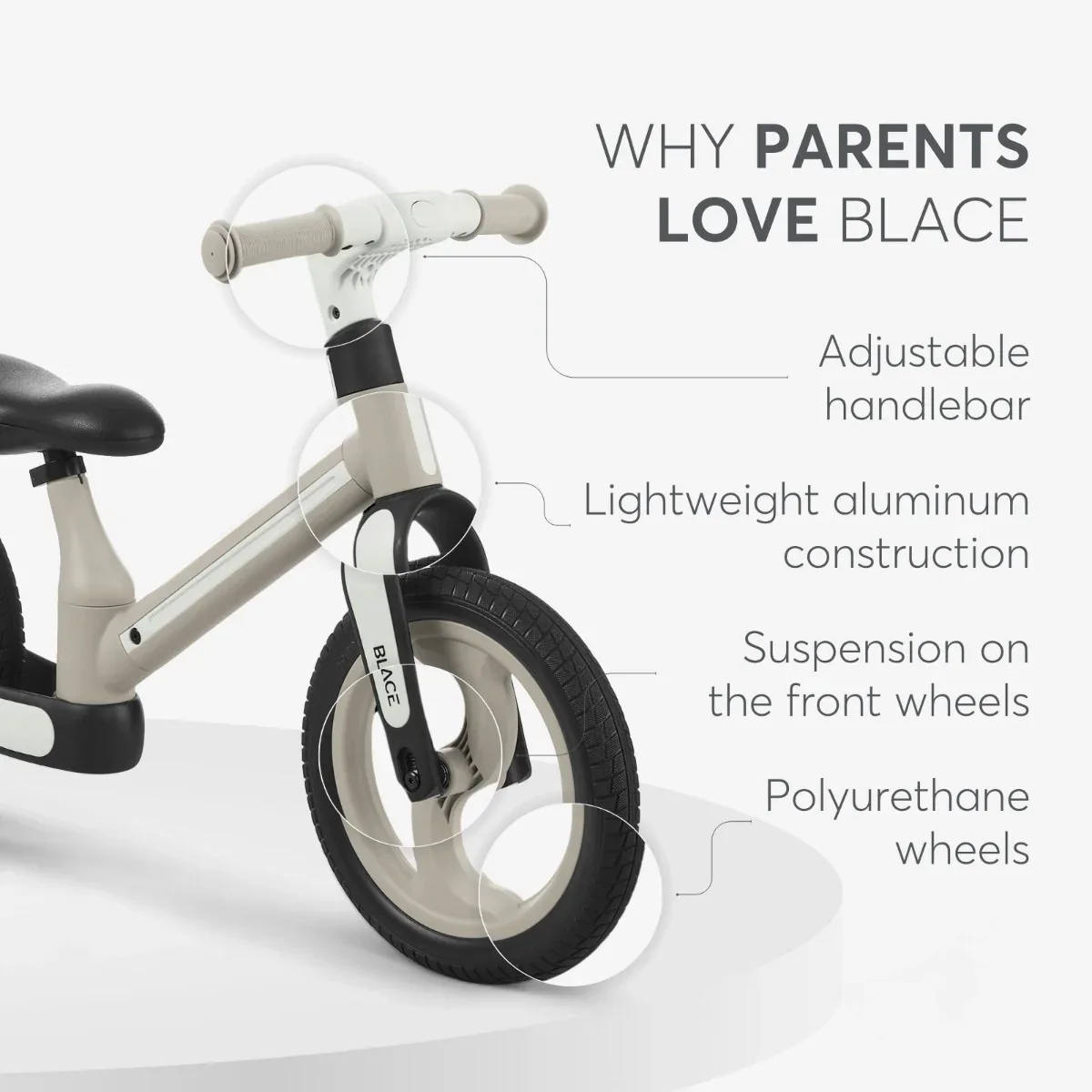 KikkaBoo® Balance bike Blace Beige - Image 7