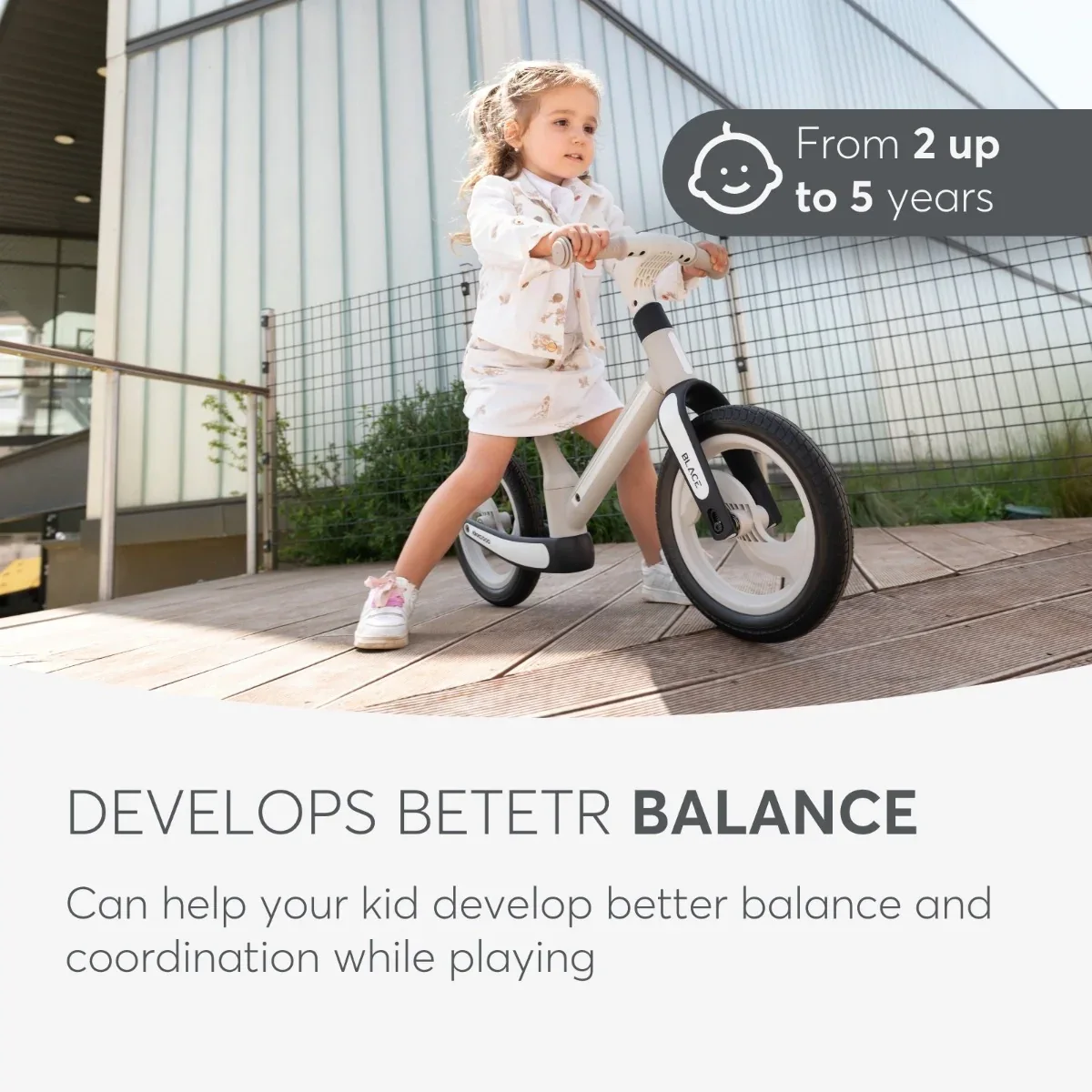 KikkaBoo® Balance bike Blace Beige - Image 8