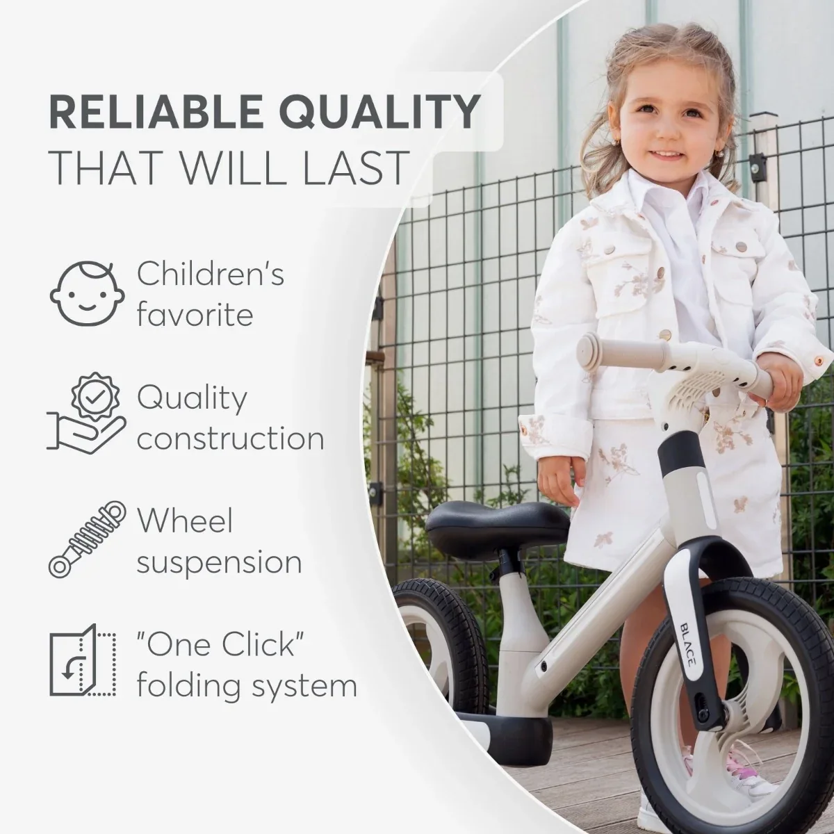 KikkaBoo® Balance bike Blace Beige - Image 9