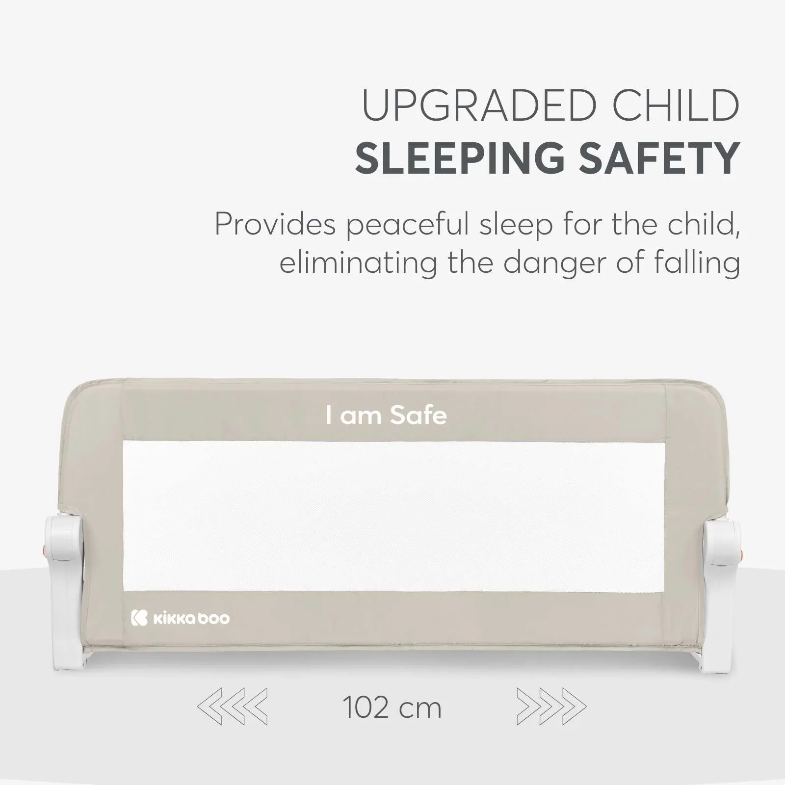 KikkaBoo® Bed rail I am Safe 102cm Beige - Image 2