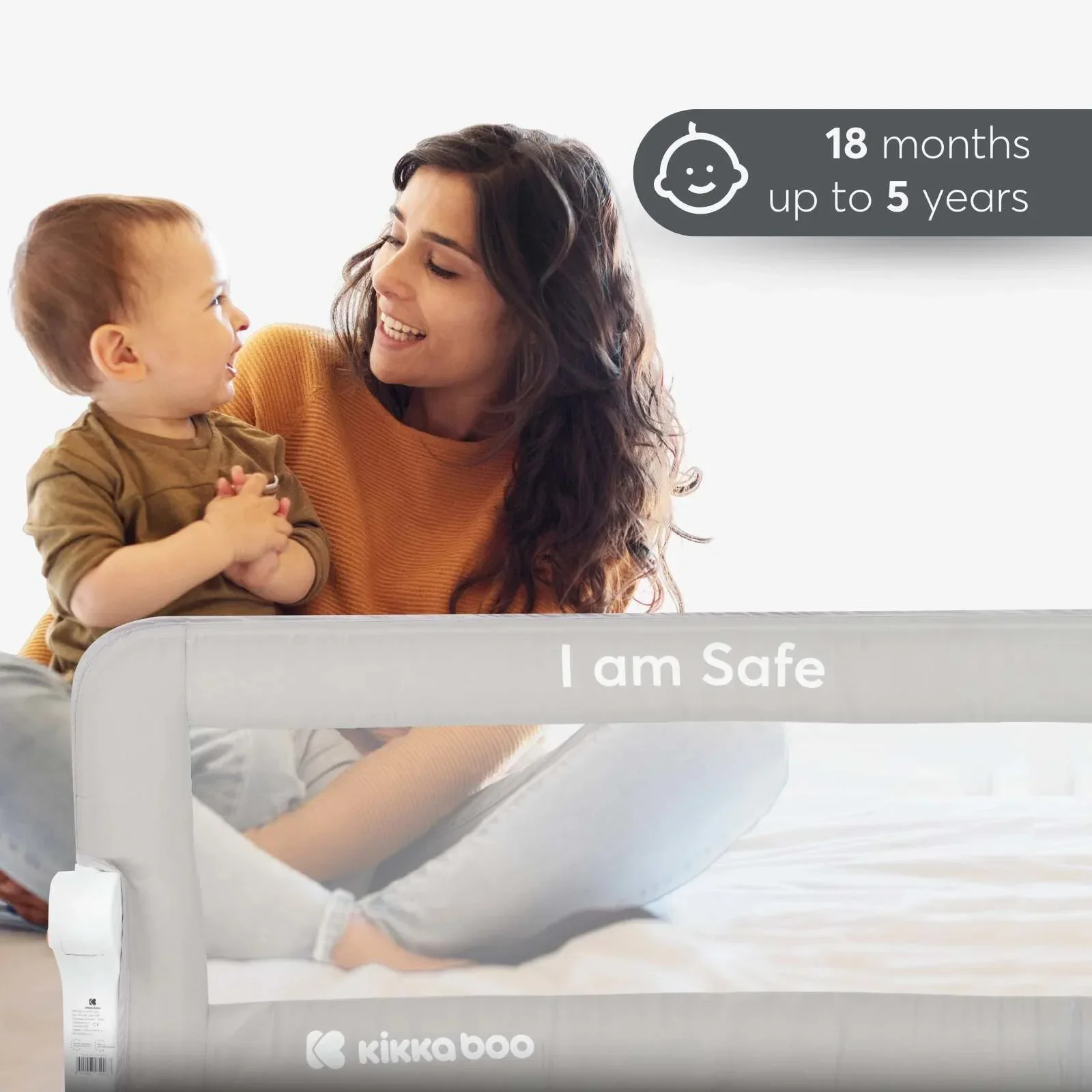 KikkaBoo® Bed rail I am Safe 102cm Grey - Image 4