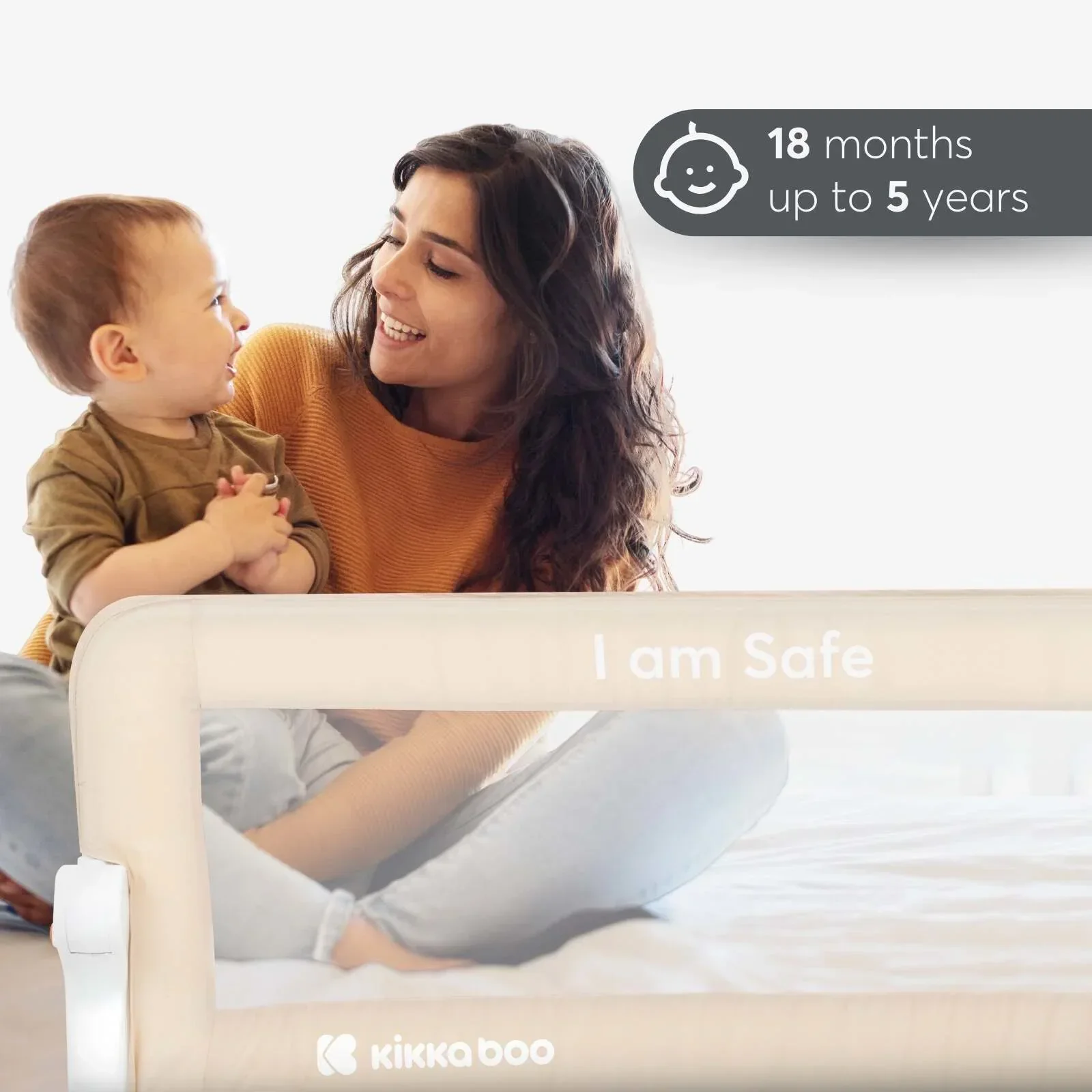 KikkaBoo® Bed rail I am Safe 120 cm Beige - Image 2