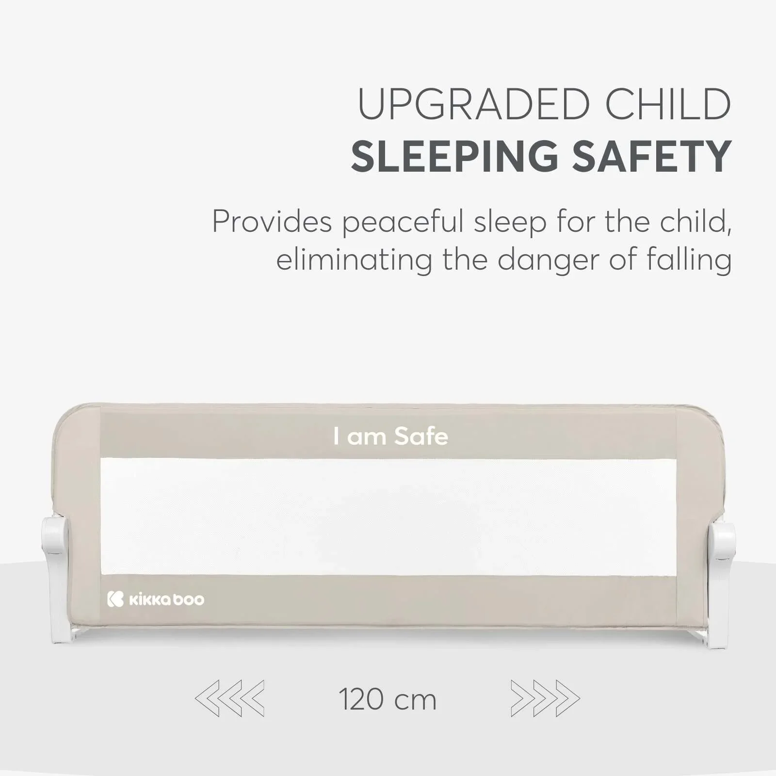 KikkaBoo® Bed rail I am Safe 120 cm Beige - Image 3