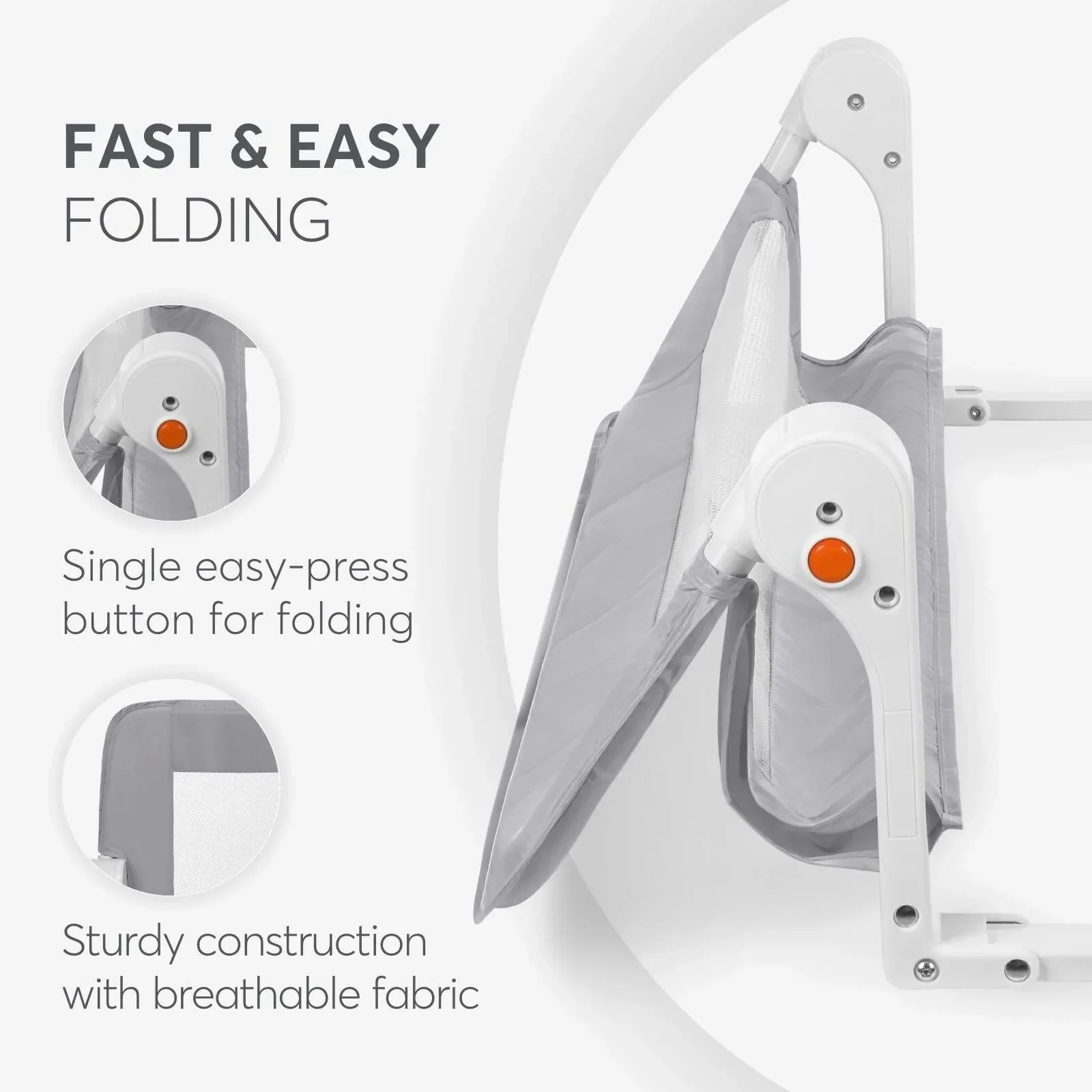 KikkaBoo® Bed rail I am Safe 120 cm Grey - Image 2