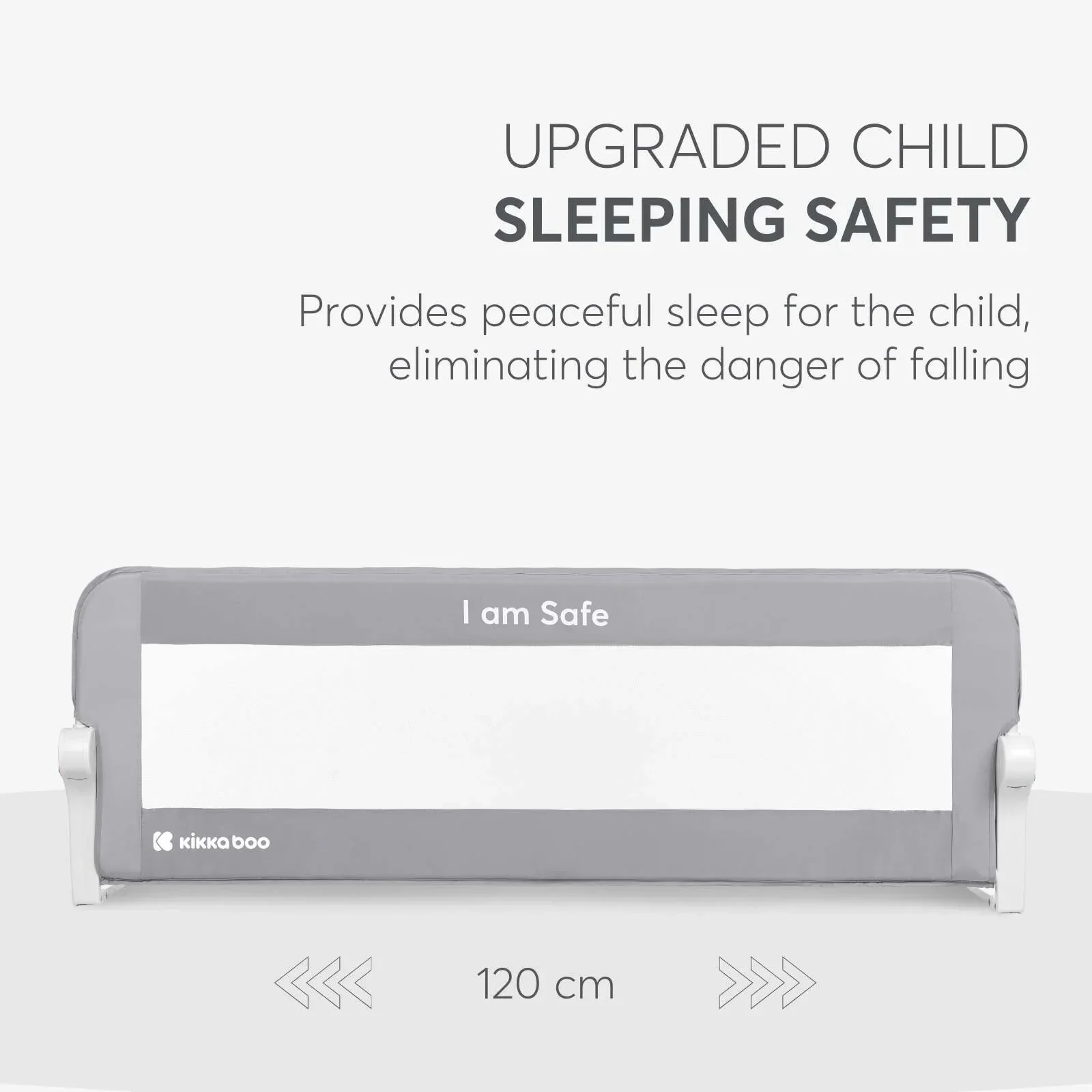 KikkaBoo® Bed rail I am Safe 120 cm Grey - Image 4