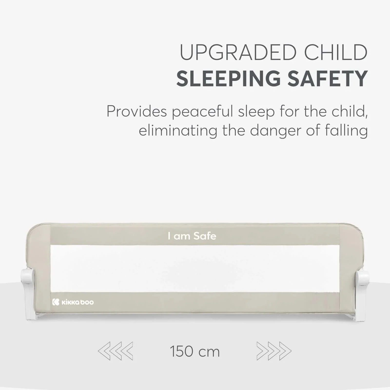 KikkaBoo® Bed rail I am Safe 150cm Beige - Image 2