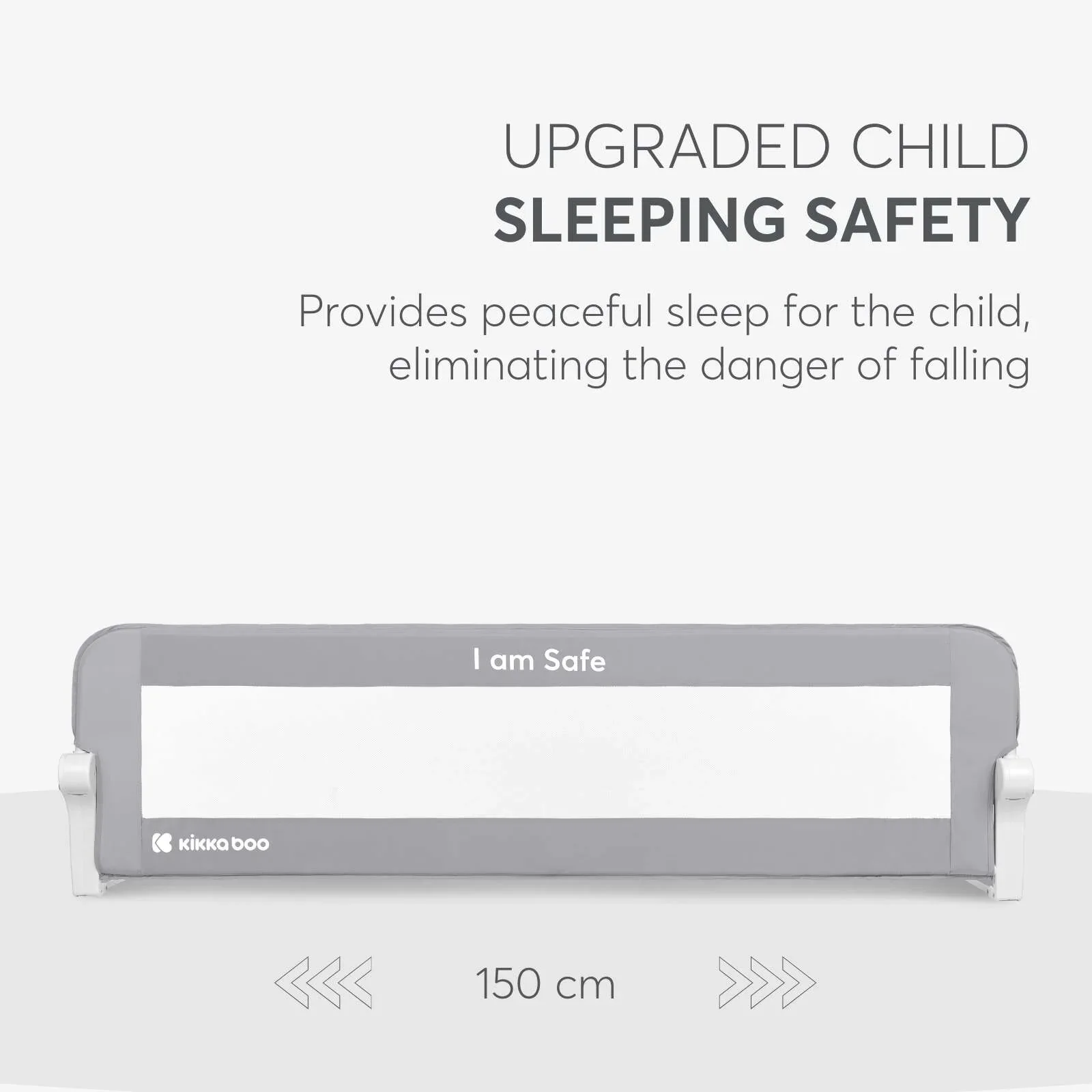 KikkaBoo® Bed rail I am Safe 150cm Grey - Image 2
