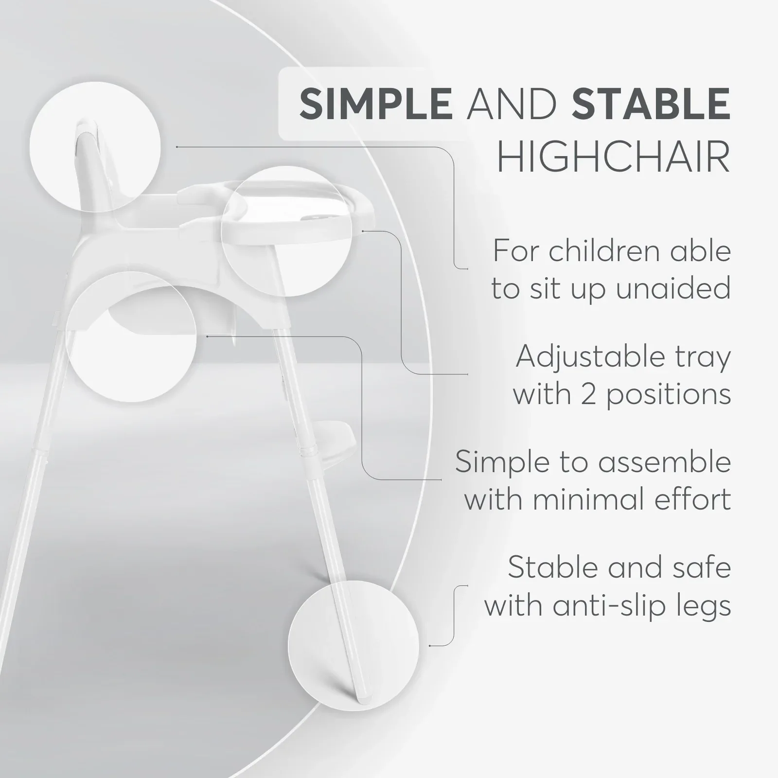 KikkaBoo® Highchair 2in1 Jammy White - Image 7