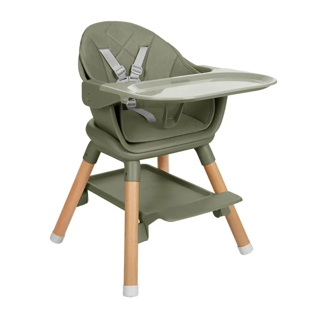 KikkaBoo® Highchair 2in1 Woody Army Green - Image 12