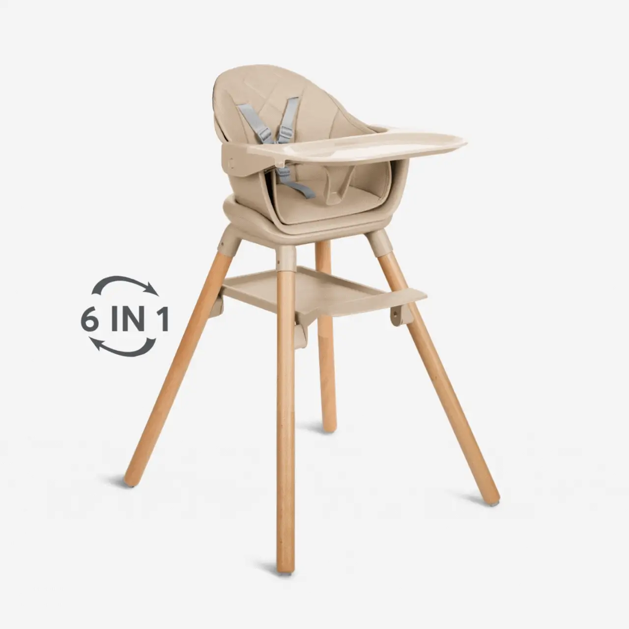 KikkaBoo® Highchair 2in1 Woody Beige - Image 2