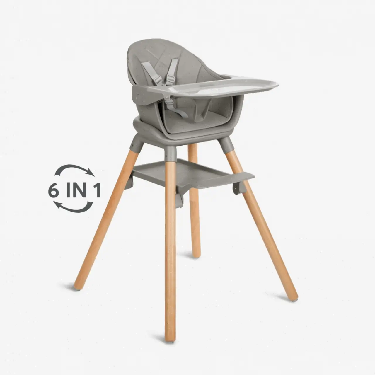 KikkaBoo® Highchair 2in1 Woody Grey - Image 2