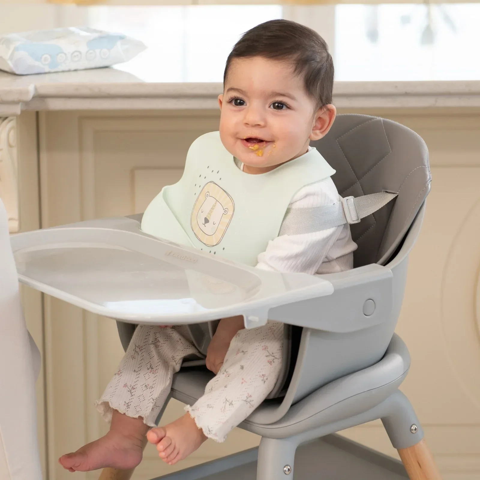 KikkaBoo® Highchair 2in1 Woody Pink - Image 6