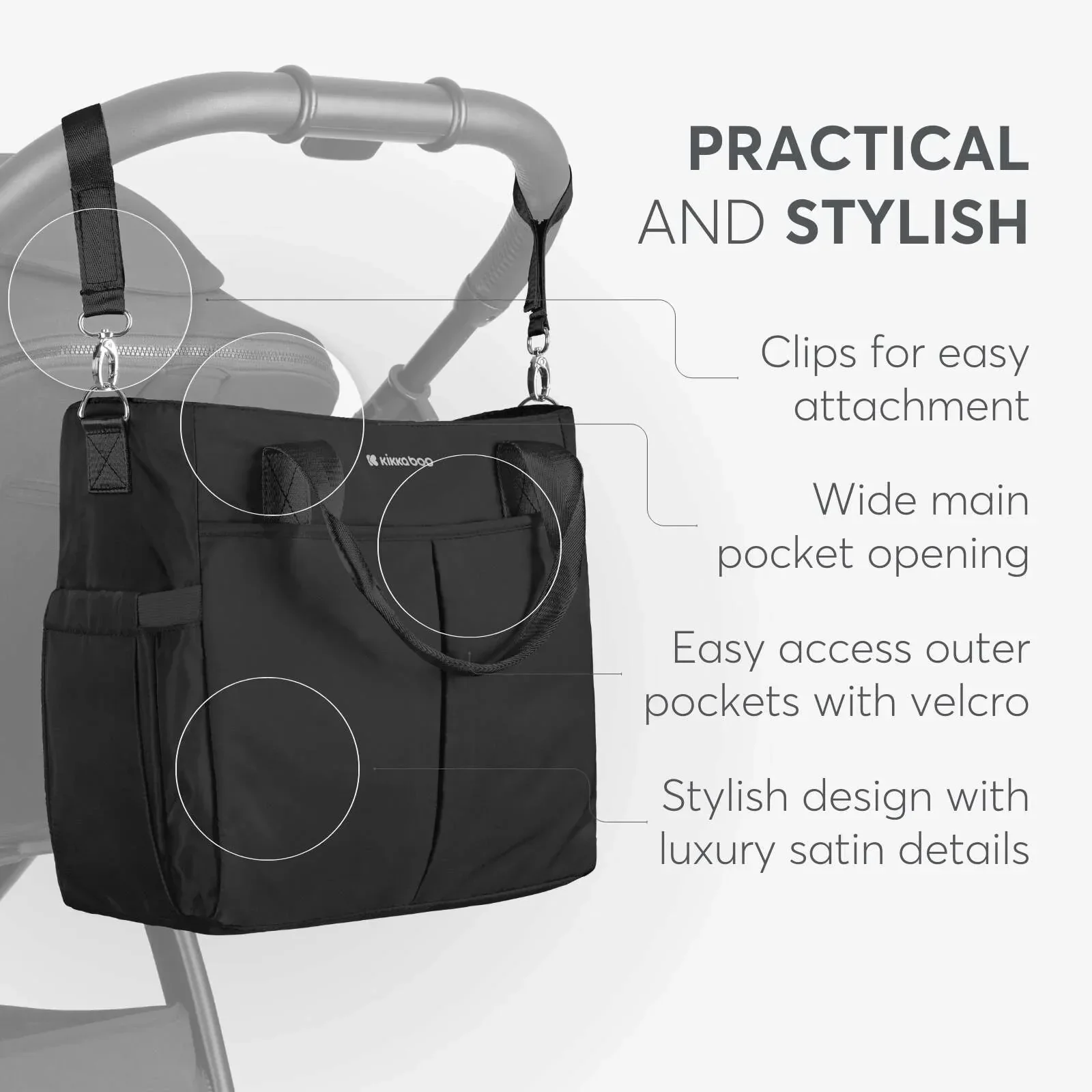 KikkaBoo® Mama bag Brielle Black - Image 3