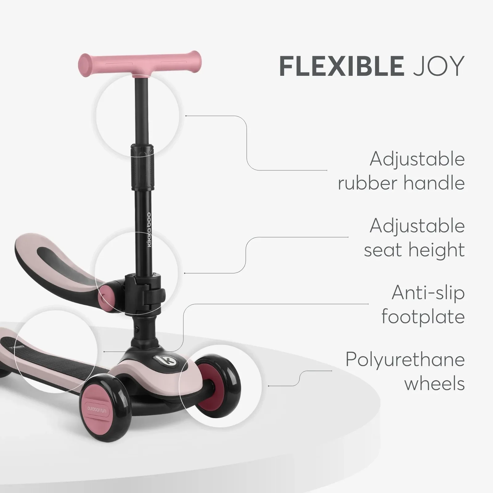 KikkaBoo® Scooter 2in1 Treo Pink - Image 6