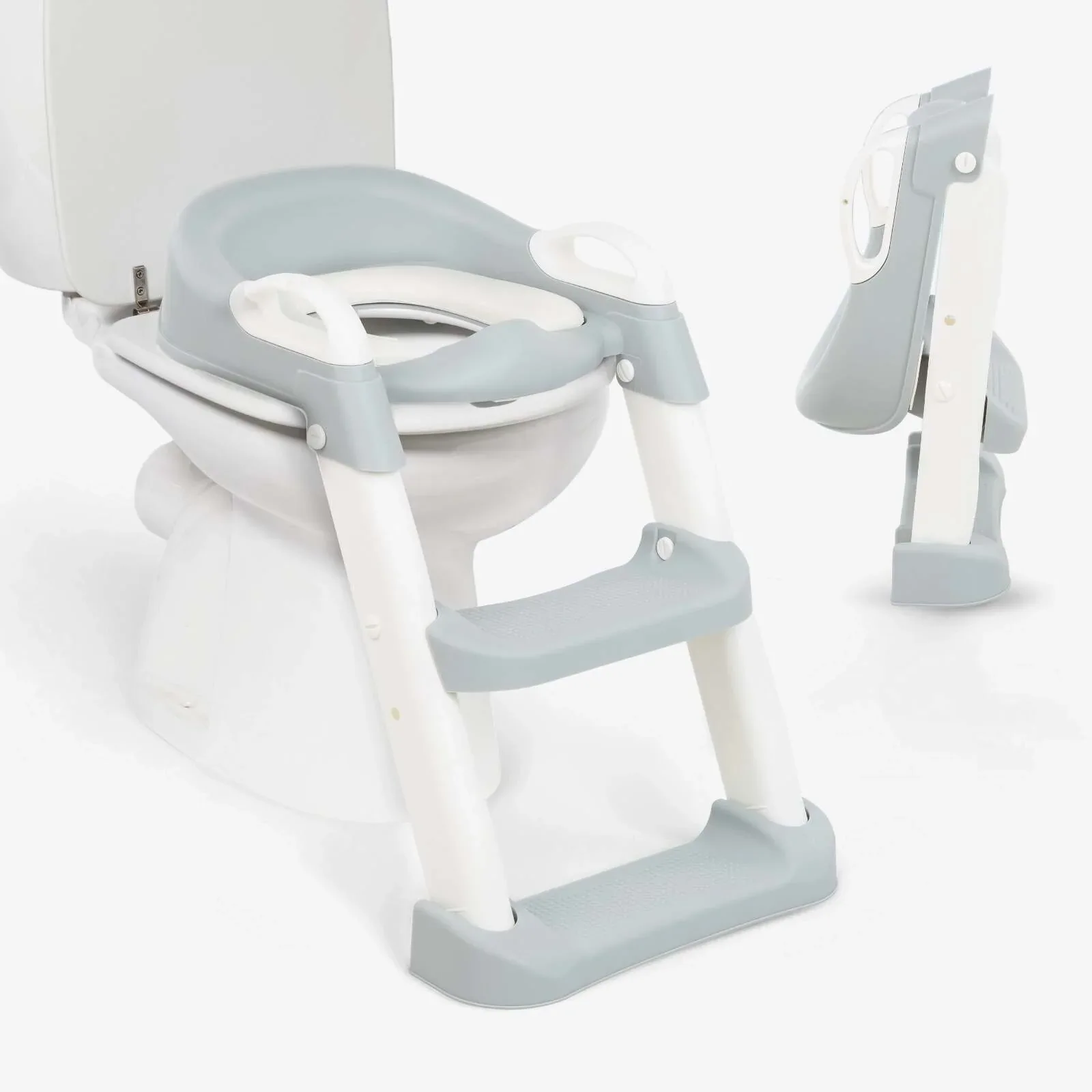KikkaBoo® Toilet seat with ladder Lea Grey - Image 2