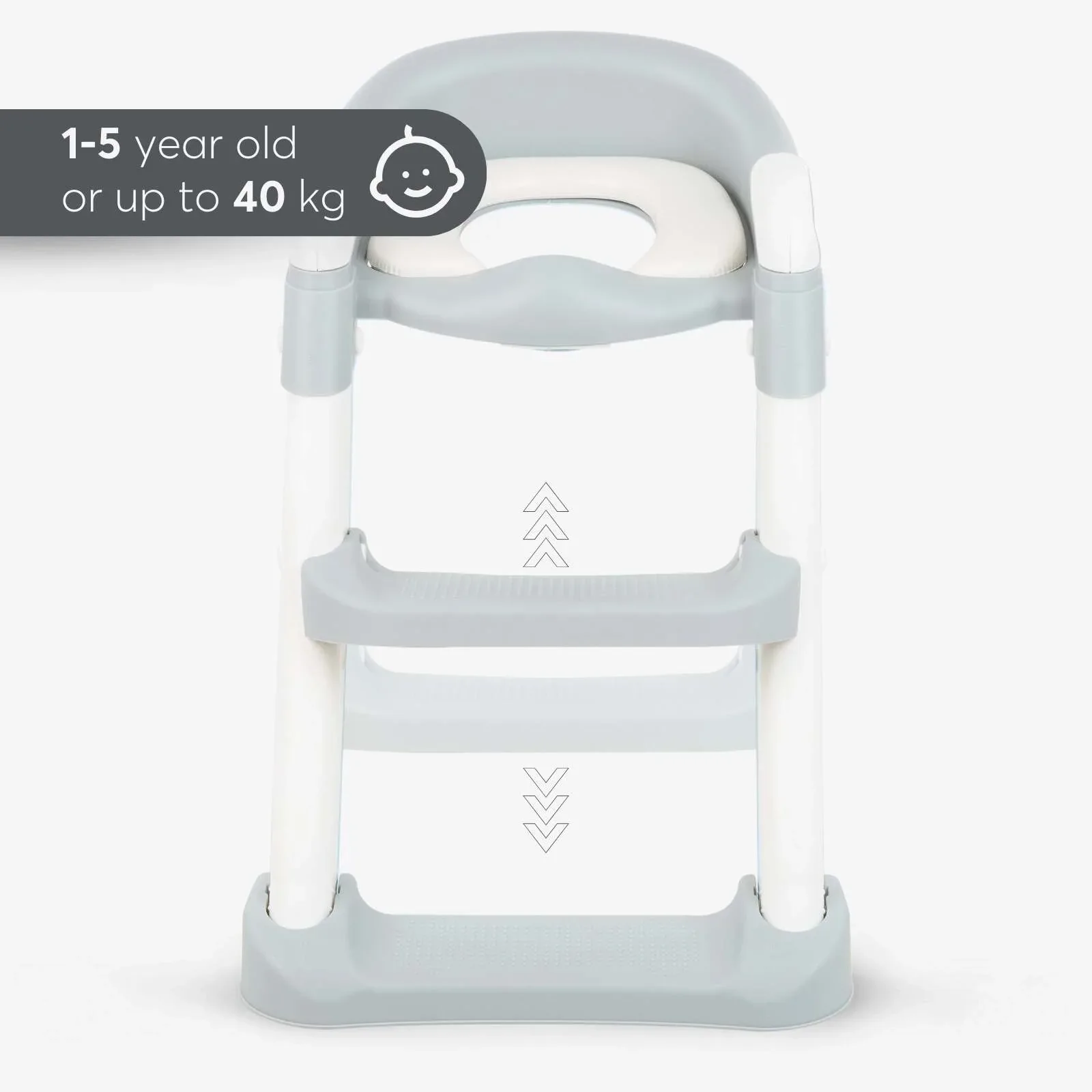 KikkaBoo® Toilet seat with ladder Lea Grey - Image 5